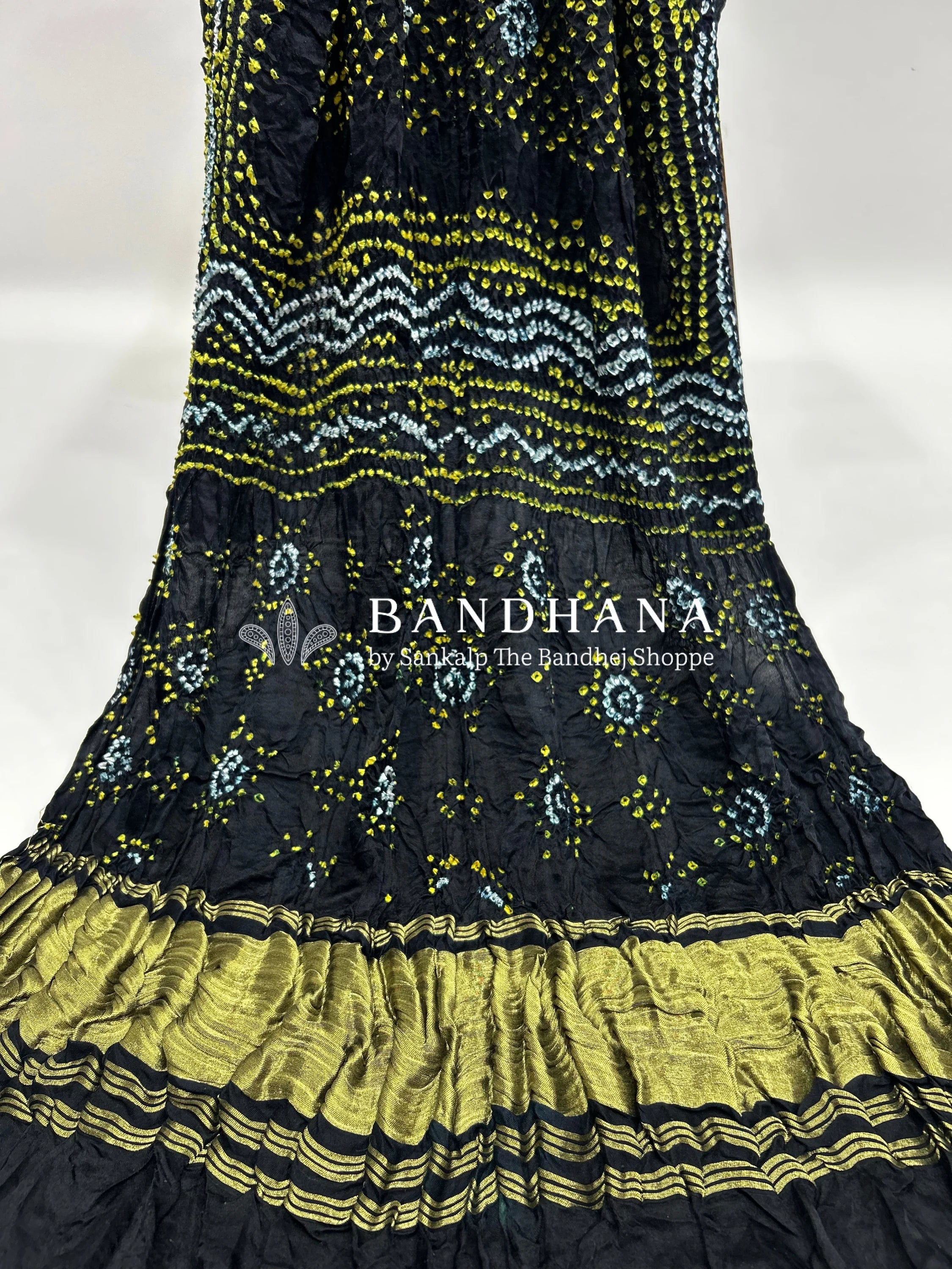 Black Gajji Silk Chandrakani Dupatta black / Gajji Silk Dupattas