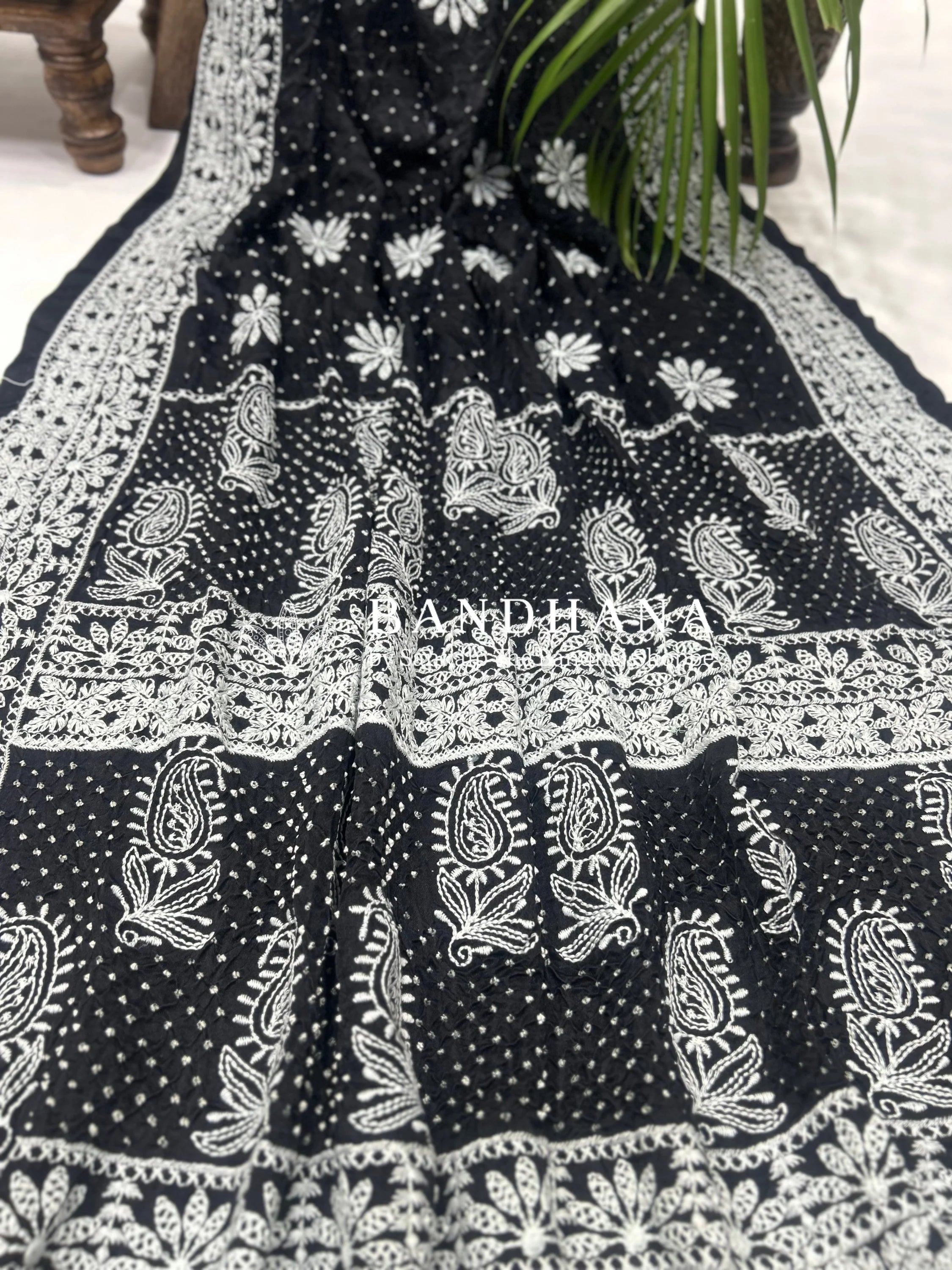 Black Vintage Splendor Gajji Silk Saree Sarees