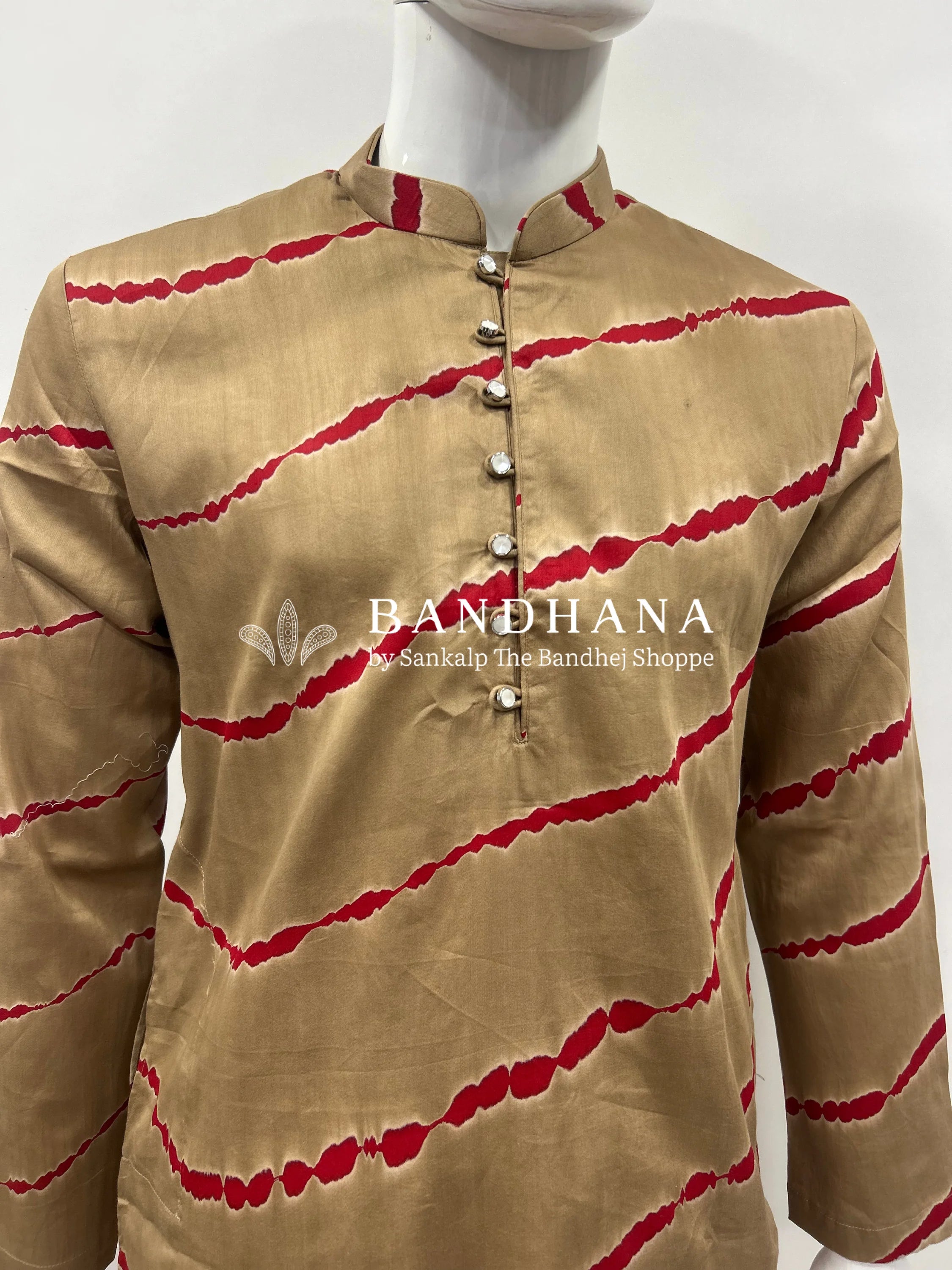 Chickoo Cotton Satin Men’s Kurta
