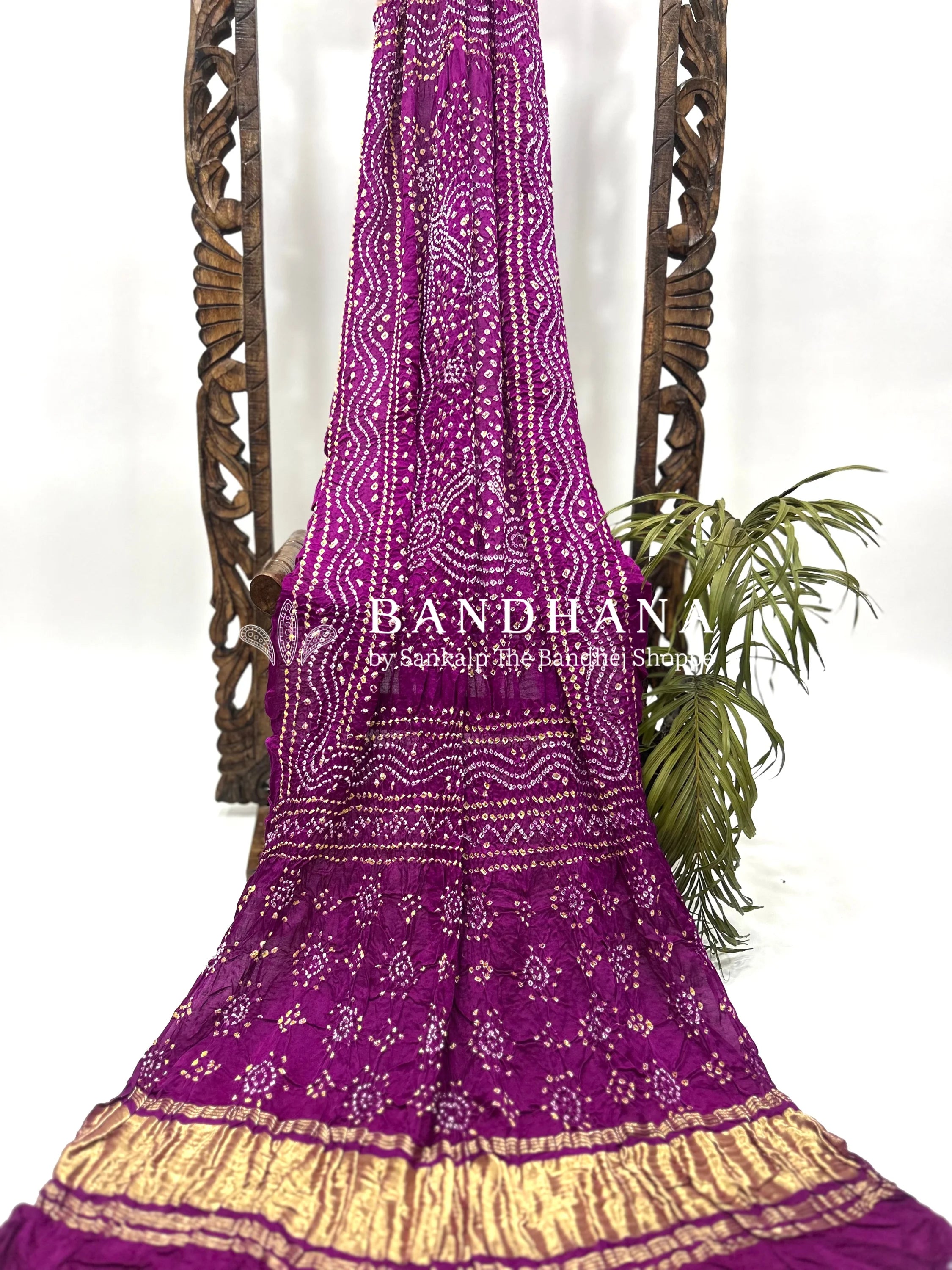 Dark Purple Gajji Silk Chandrakani Dupatta Dupattas