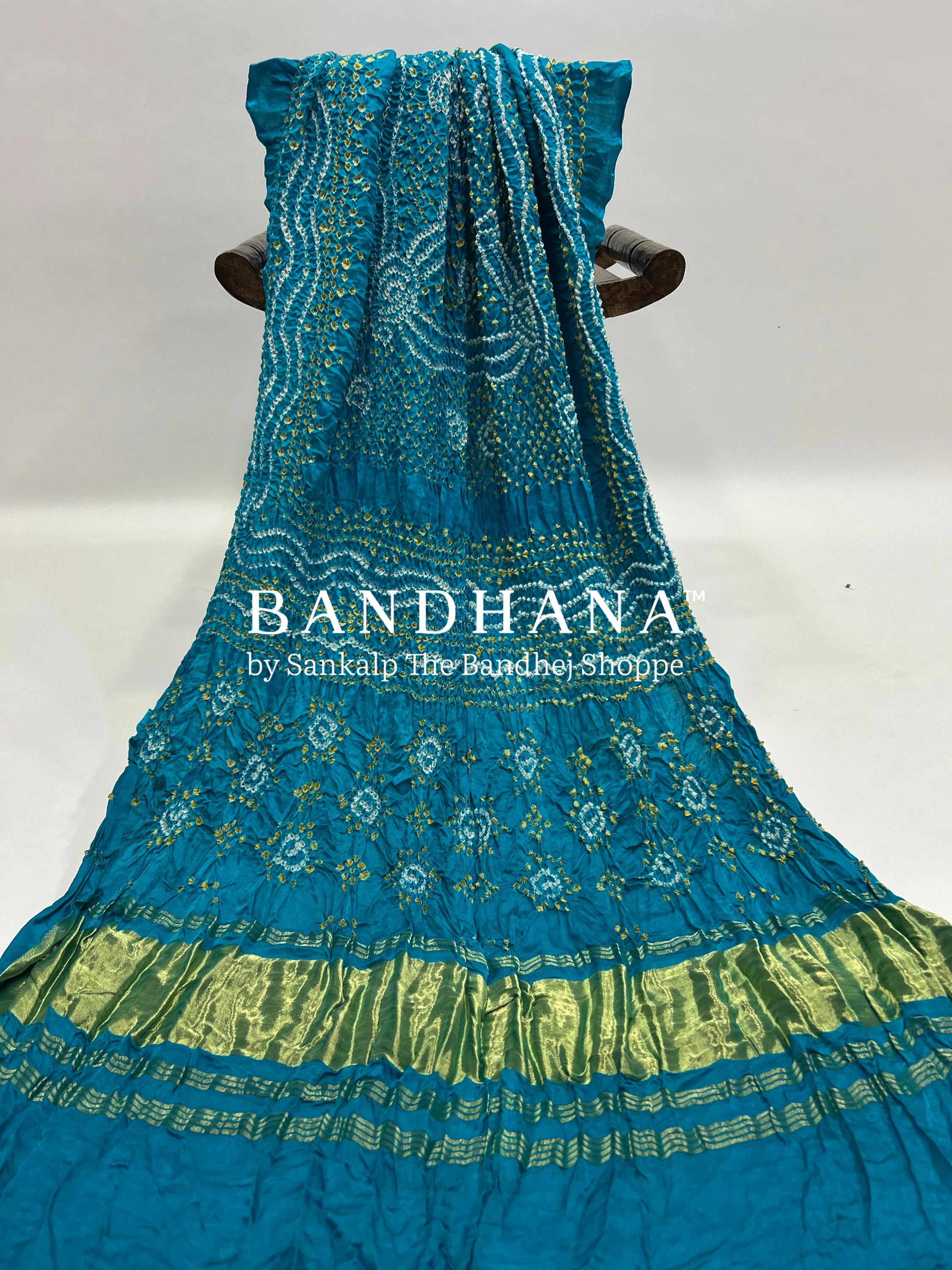 Firozy Gajji Silk Chandrakani Dupatta dodgerblue / Gajji Silk Dupattas