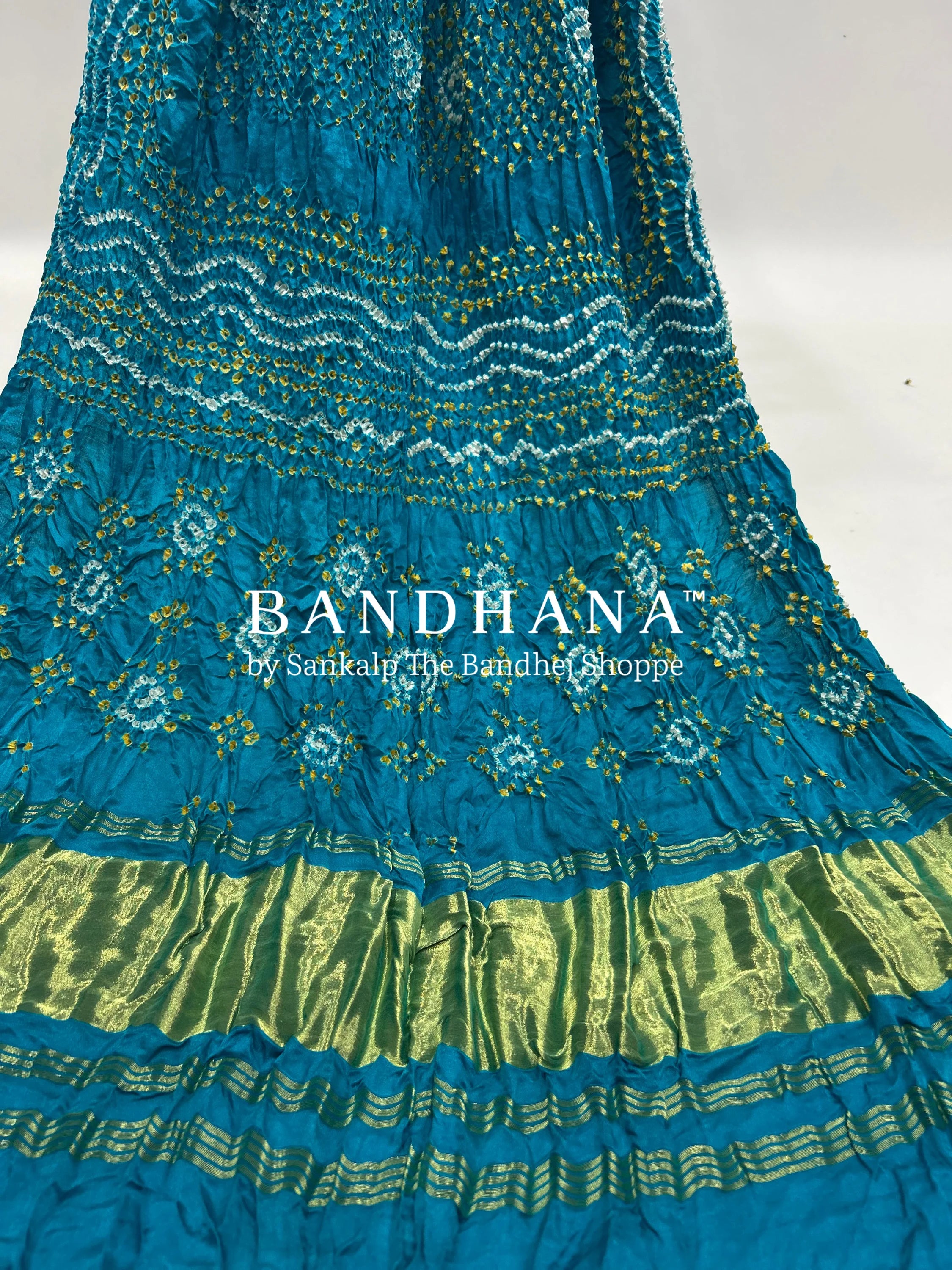 Firozy Gajji Silk Chandrakani Dupatta dodgerblue / Gajji Silk Dupattas