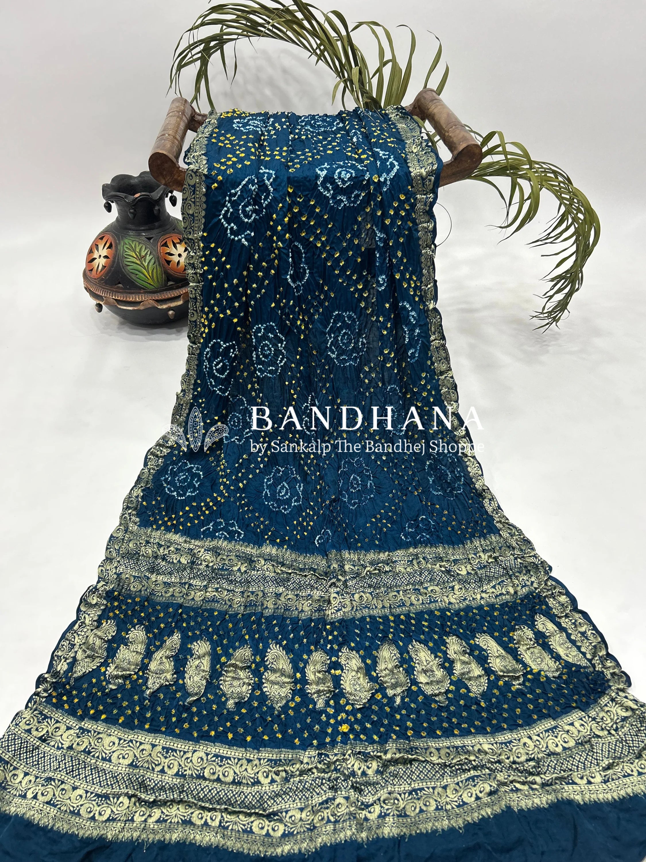 Timeless Bandhani Banarasi Wedding Drape Saree Sarees