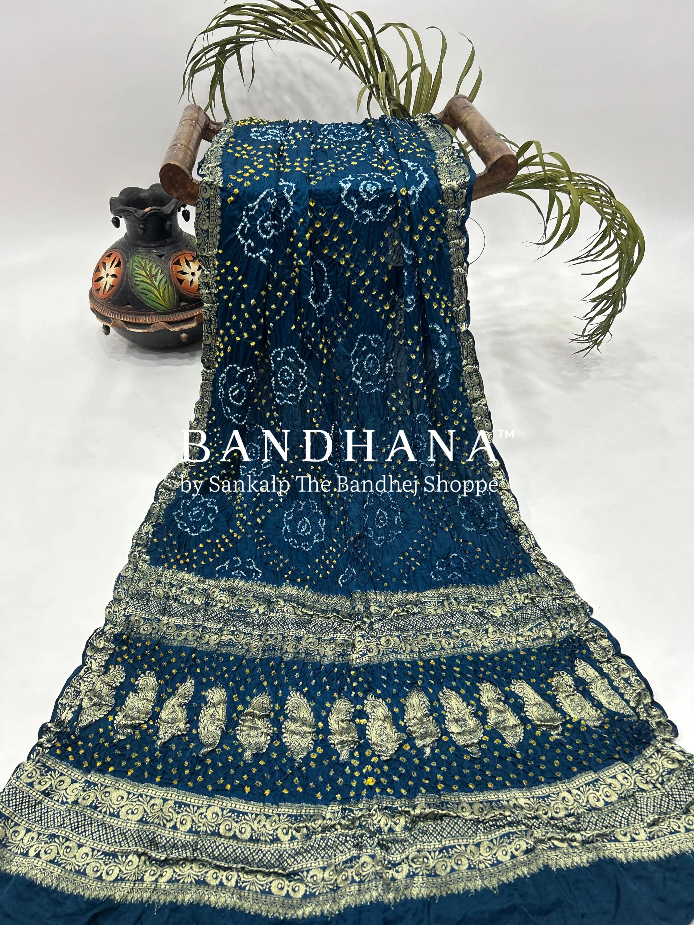 Timeless Bandhani Banarasi Wedding Drape Saree Sarees