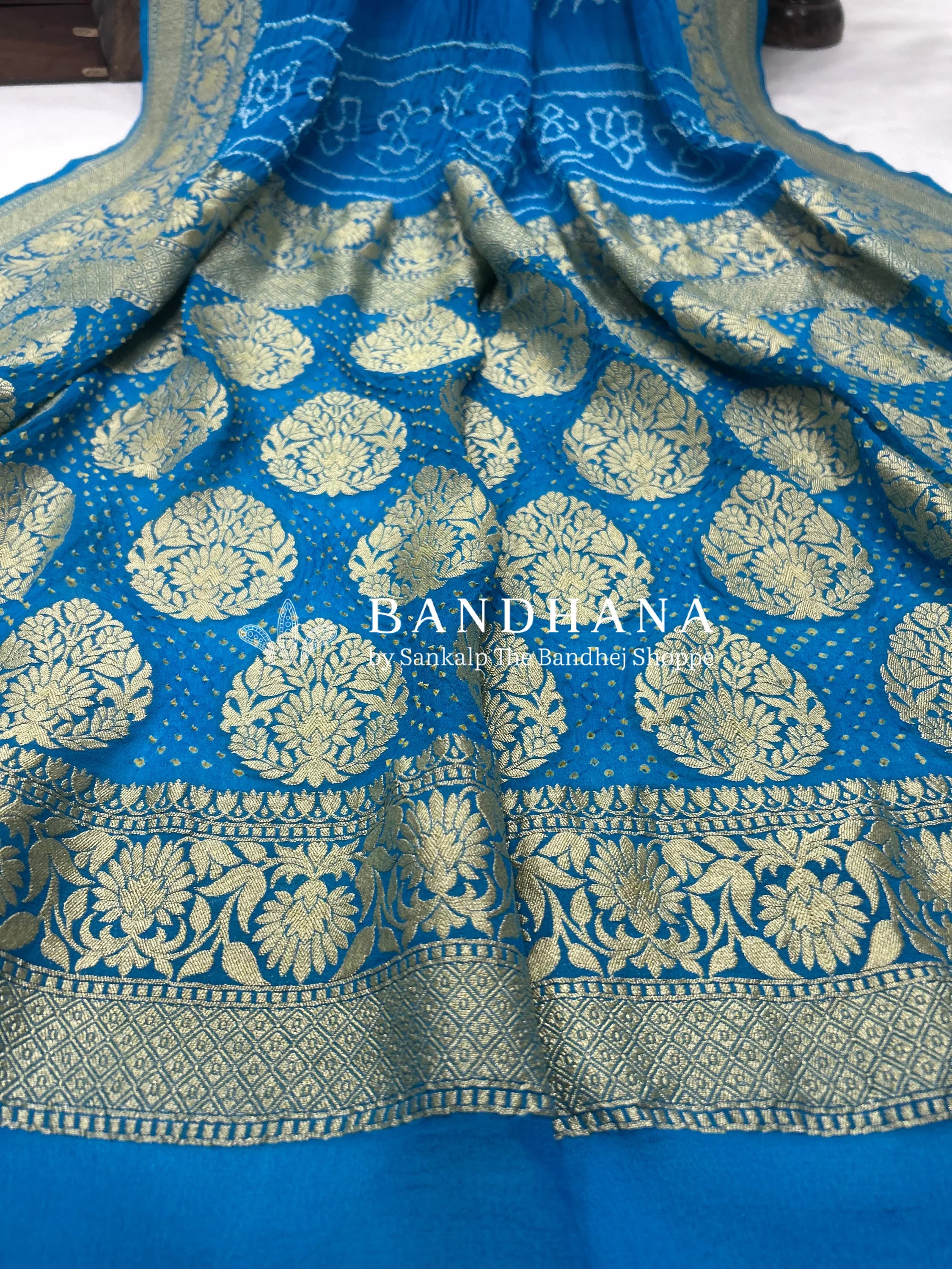 Firozy Georgette Bananrasi All Over Rai Bandhani Saree Sarees