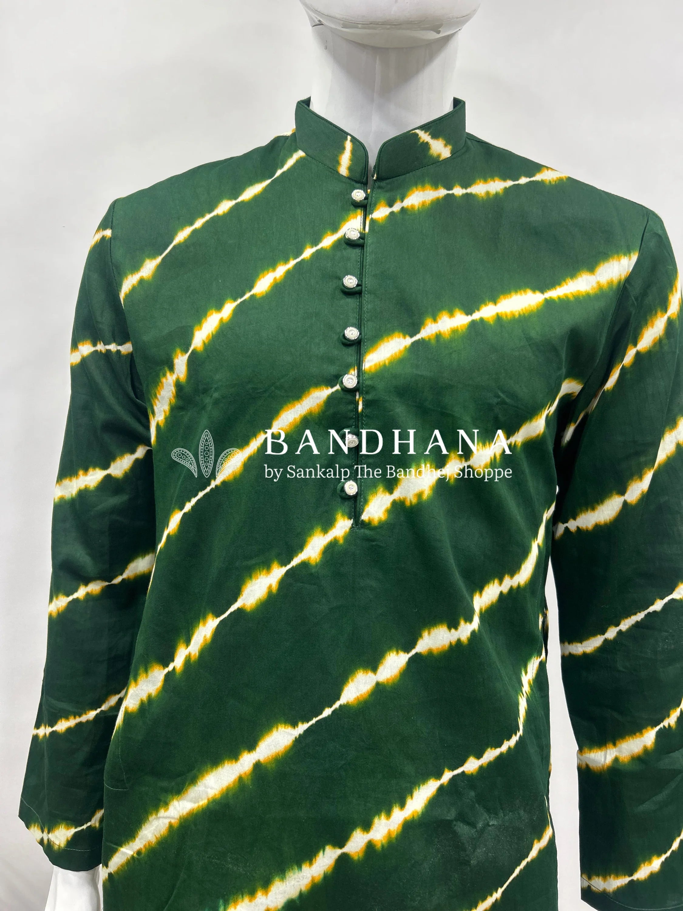 Green Cotton Satin Men’s Kurta