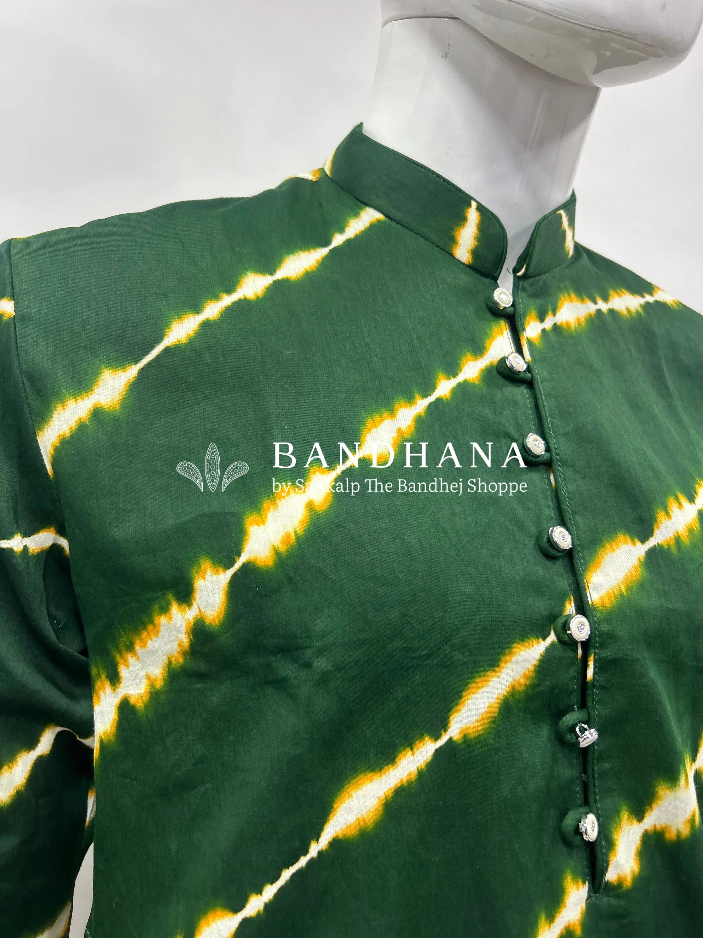 Green Cotton Satin Men’s Kurta