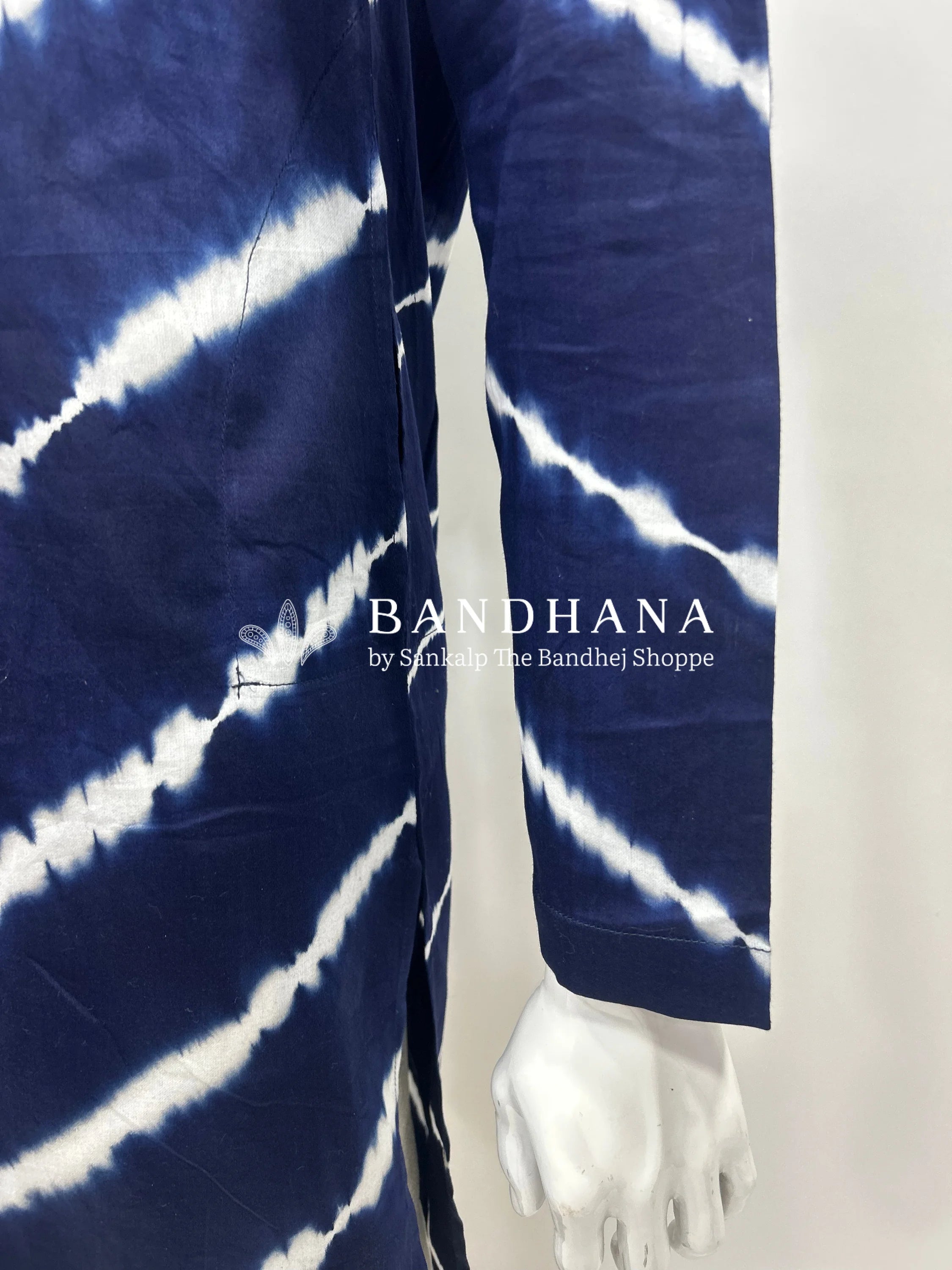 Indigo Blue Cotton Satin Men’s Kurta