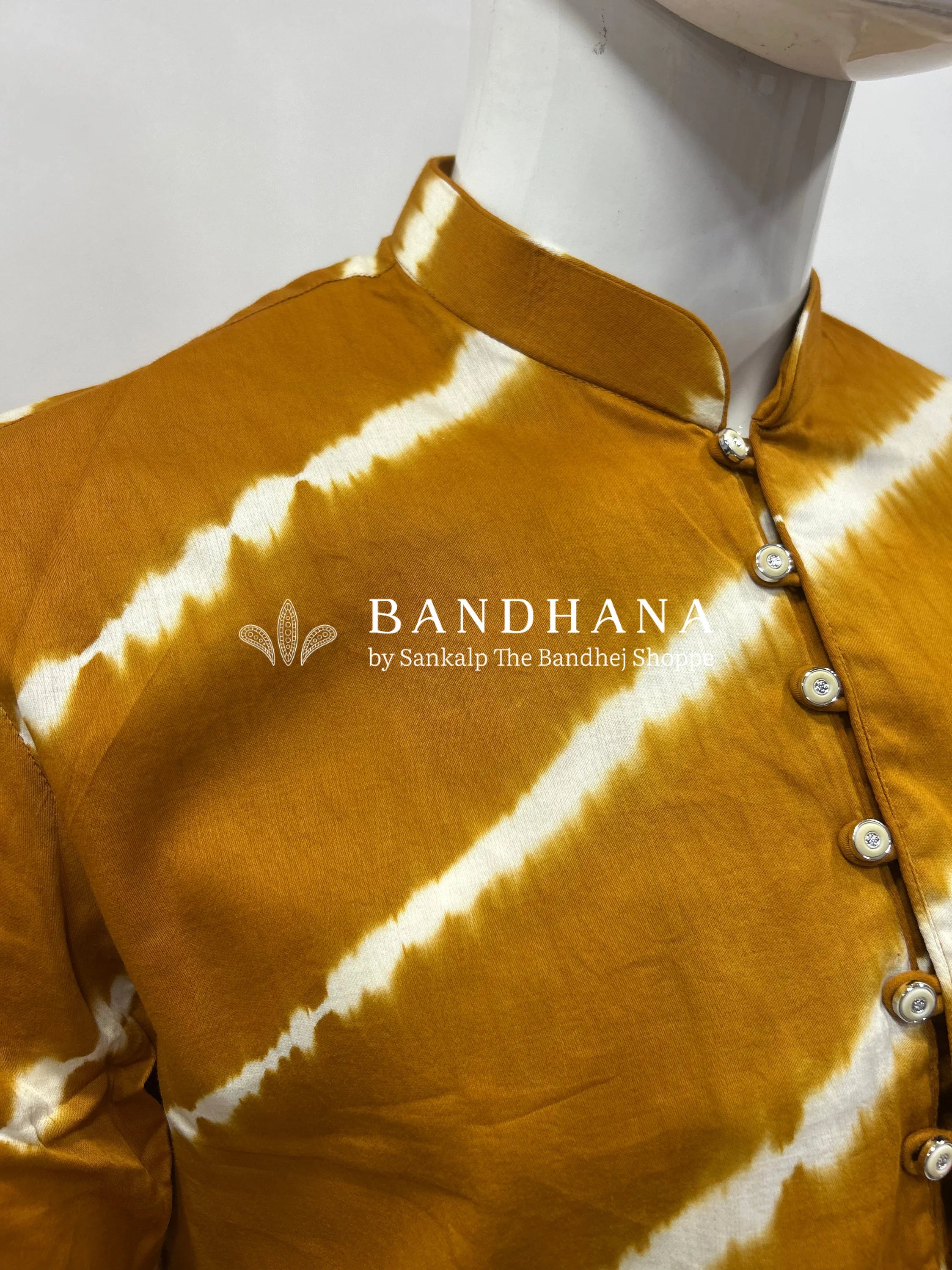 Mustard Cotton Satin Men’s Kurta