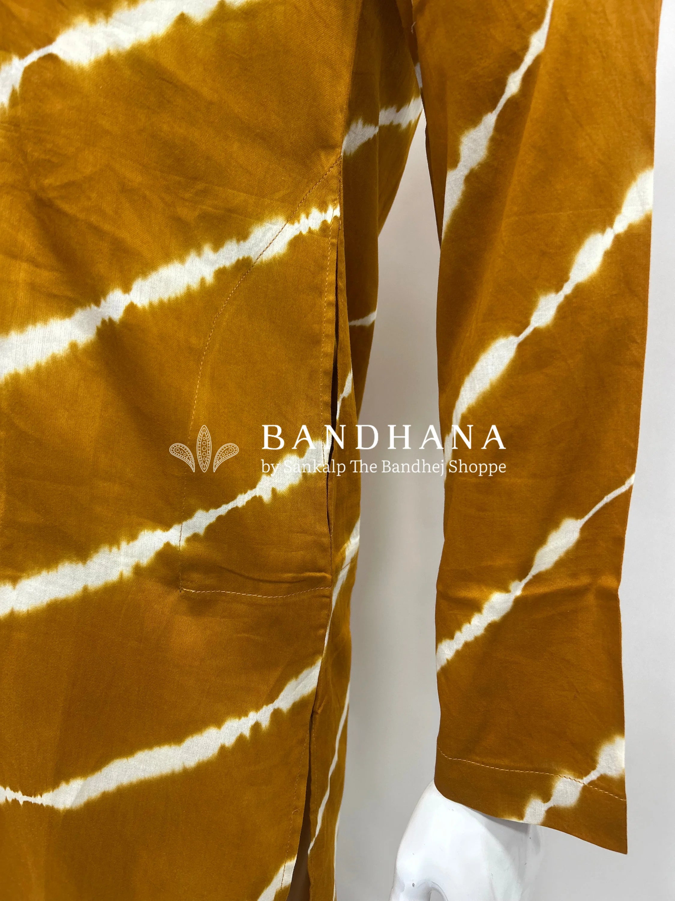 Mustard Cotton Satin Men’s Kurta
