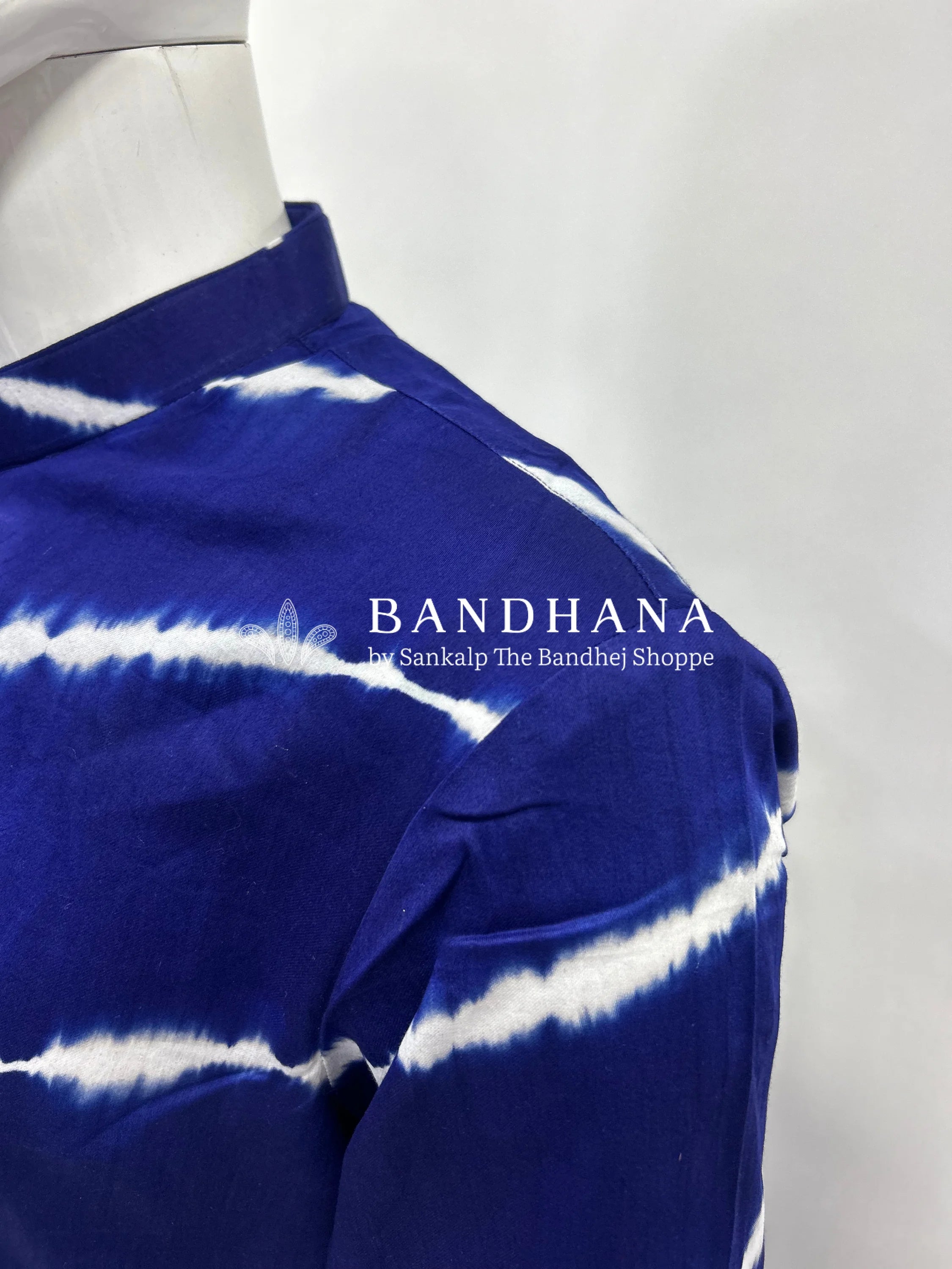 Navy Blue Cotton Satin Men’s Kurta