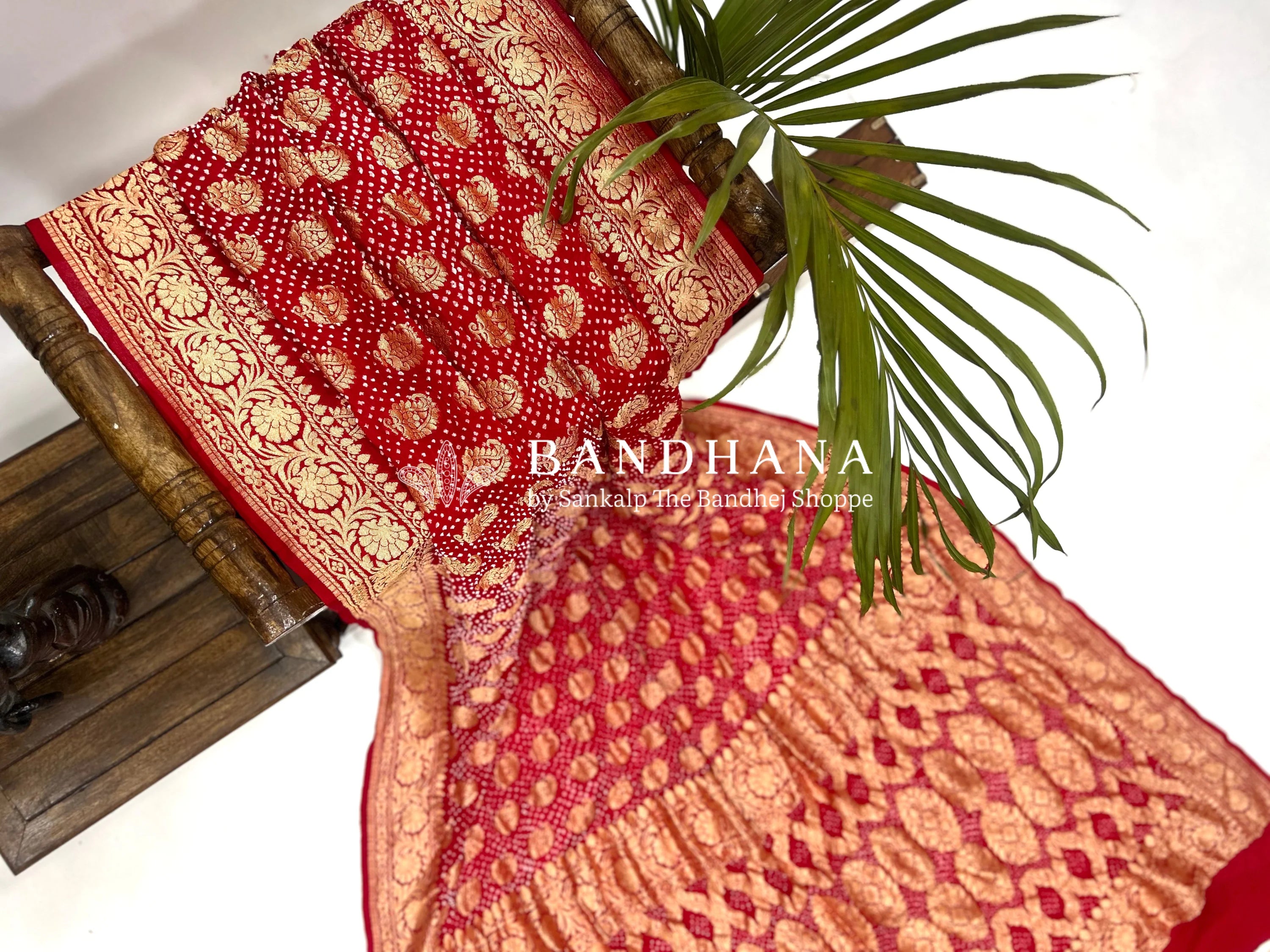 Opulent Red Georgette Banarasi Bridal Wrap Saree Sarees