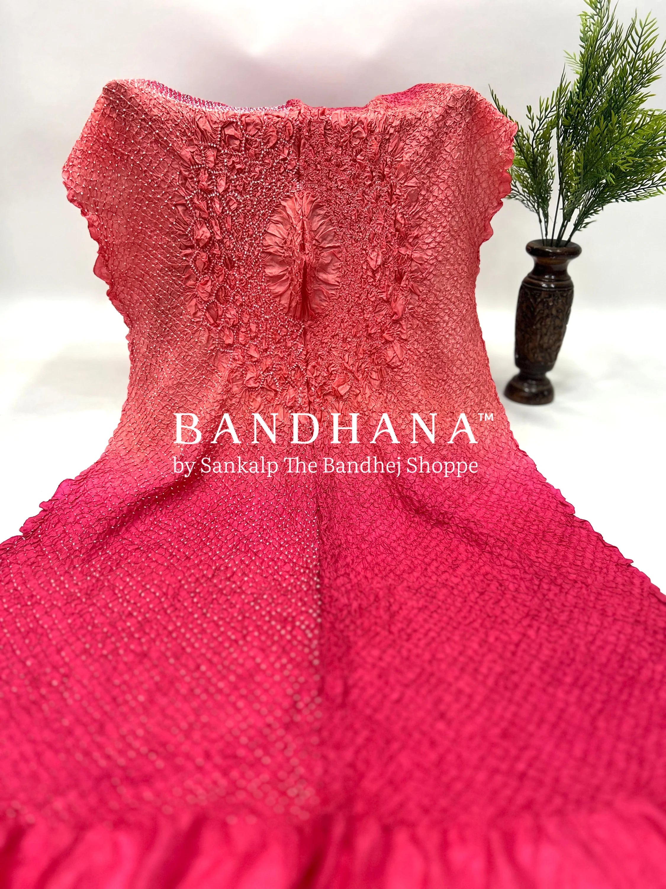 Peach-Wine Soft Silk Light Weight Lotus Design Habutai Dupatta darksalmon / Soft Silk Dupattas