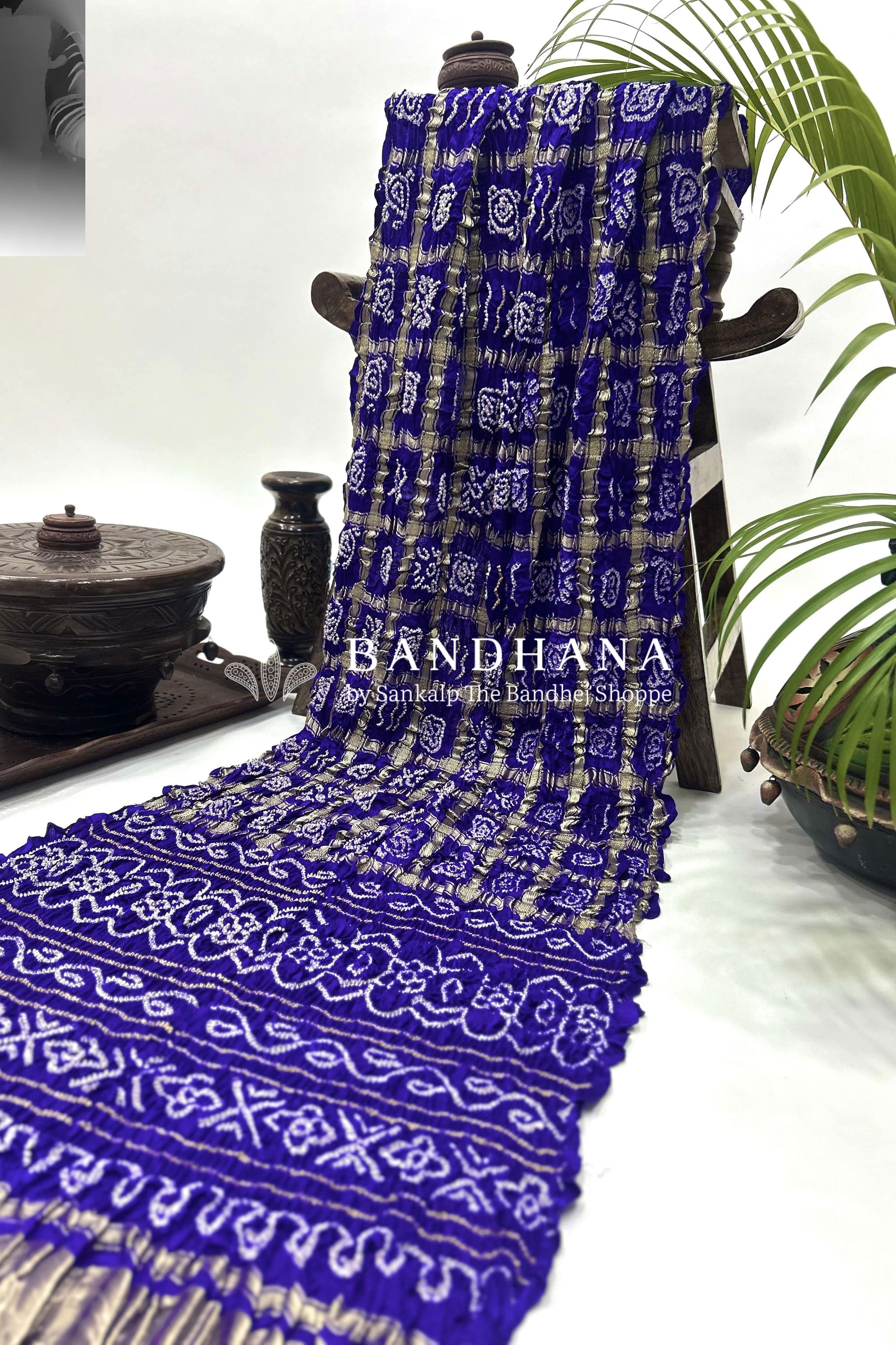 Purple Gajji Garchola Bandhani Saree Sarees