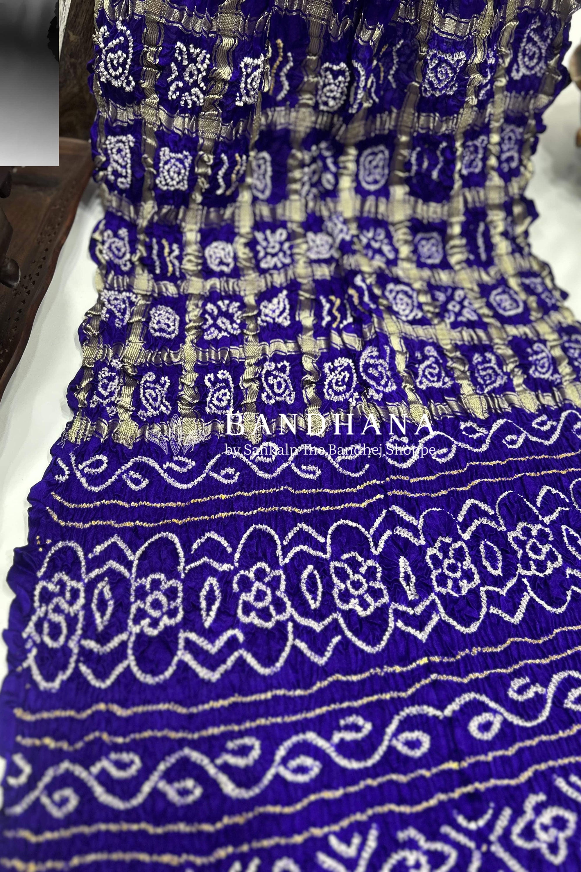Purple Gajji Garchola Bandhani Saree Sarees