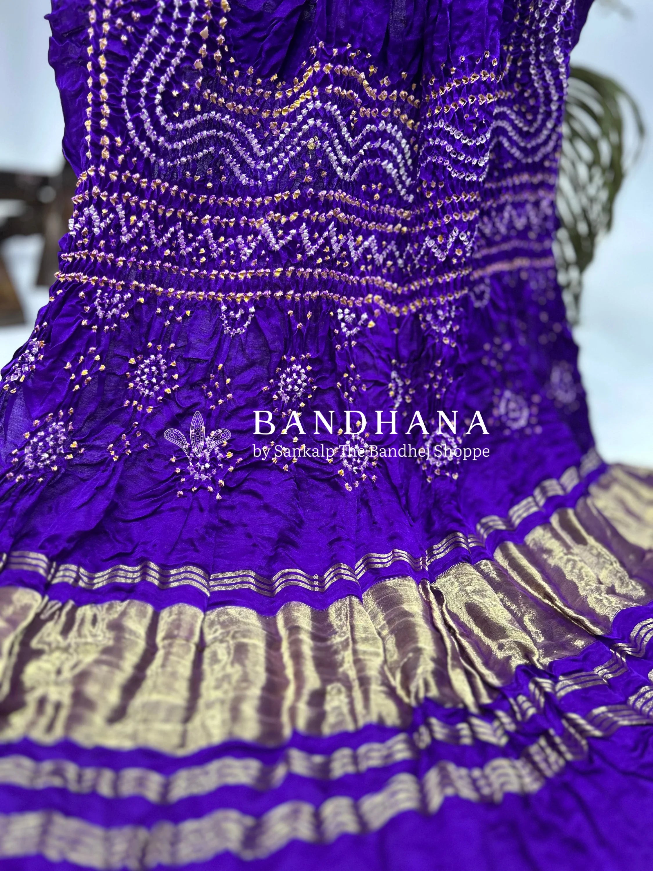 Purple Gajji Silk Chandrakani Dupatta Dupattas