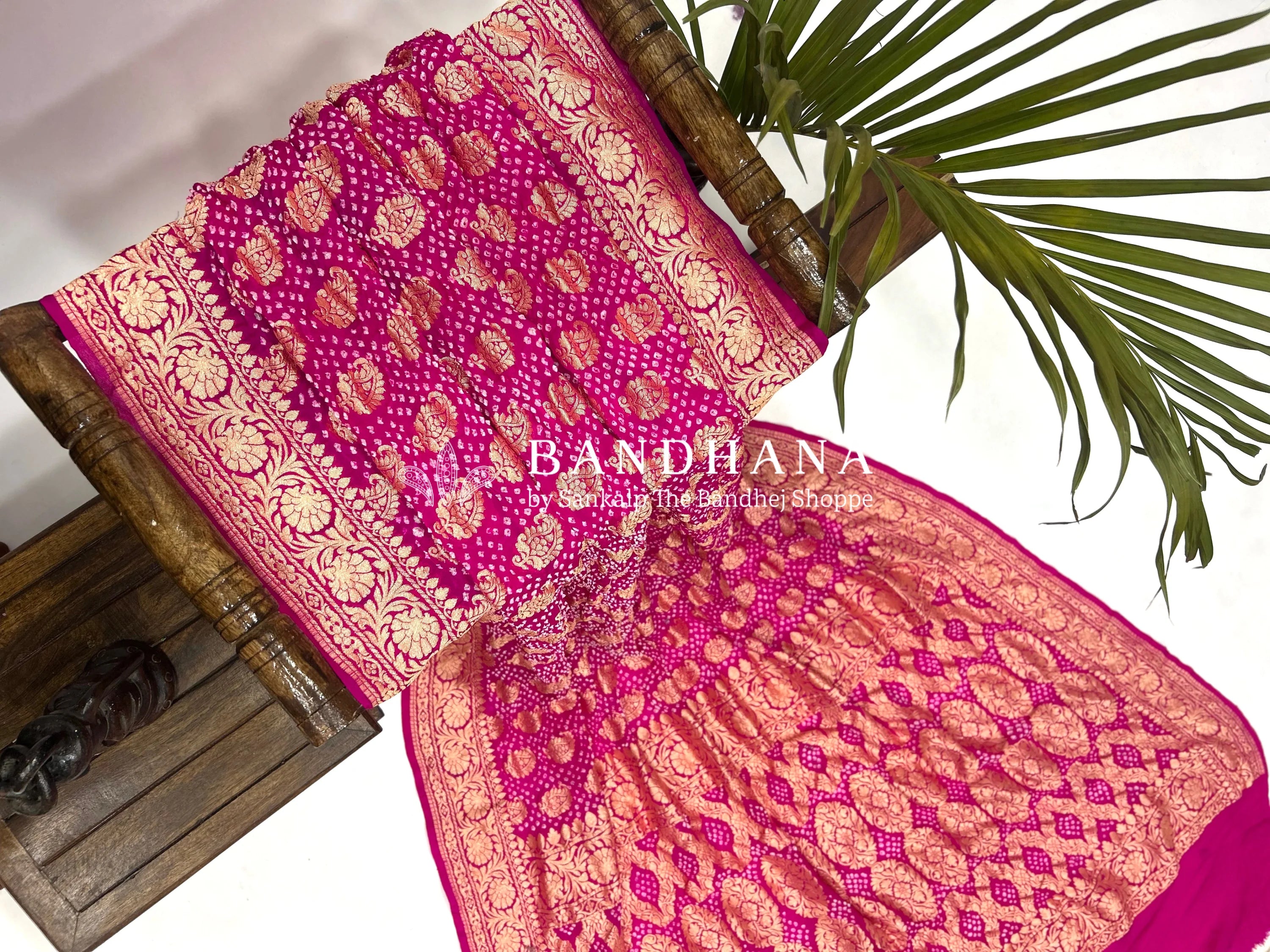 Radiant Rani Banarasi Bandhani Wedding Saree Sarees