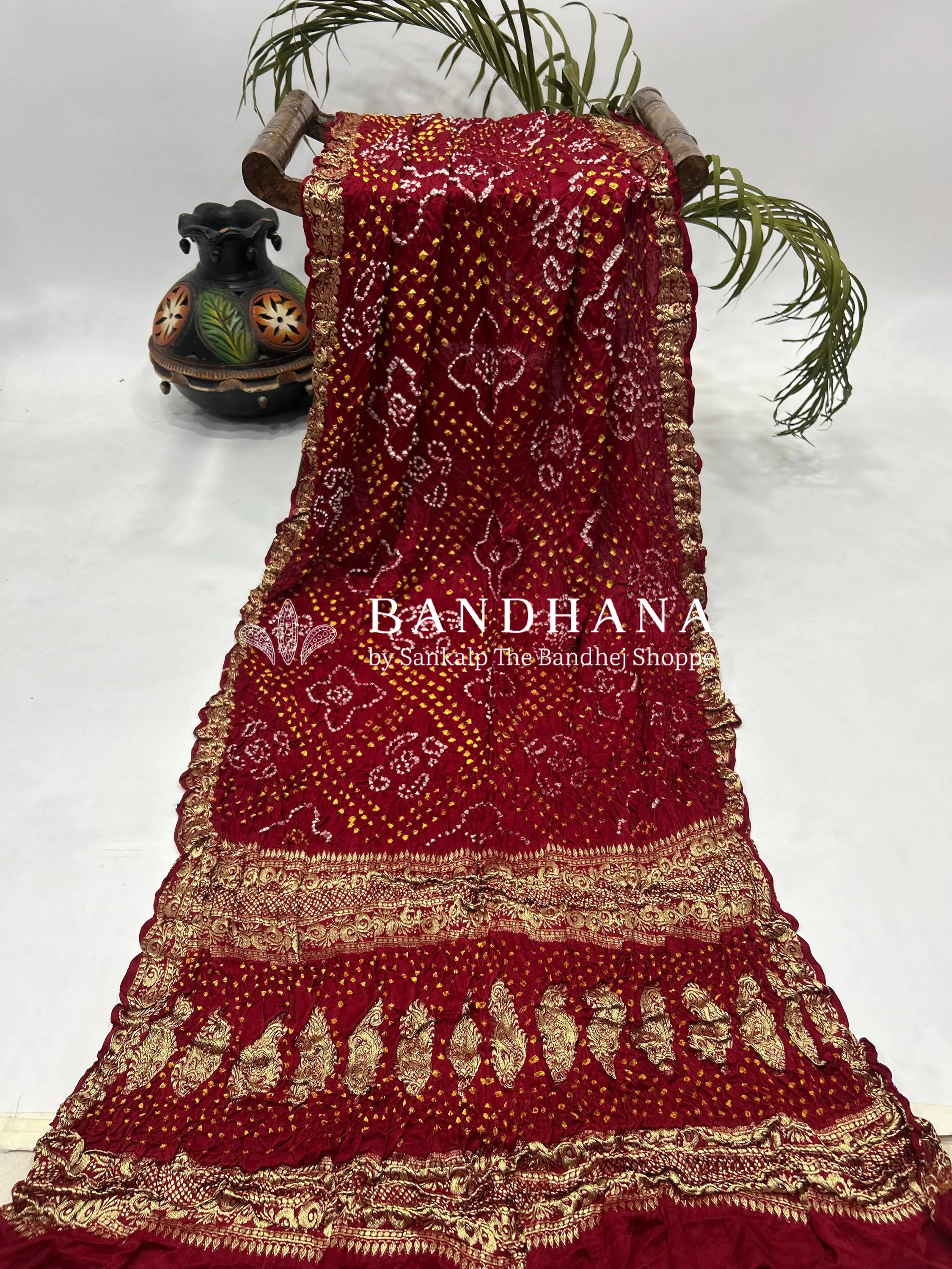 Royal Radiance Maroon Gajji Silk Wedding Saree Sarees