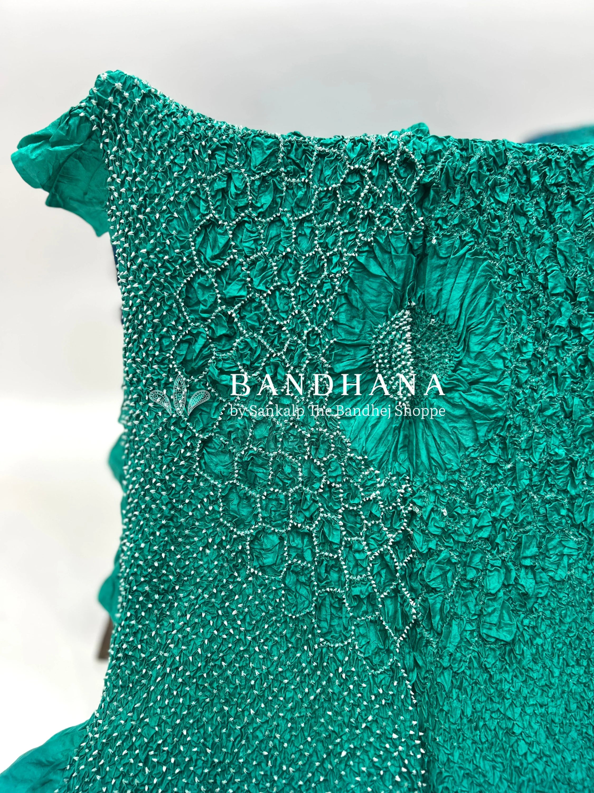 Sea Green-Indigo Soft Silk Light Weight Lotus Design Habutai Dupatta deepskyblue / Soft Silk Dupattas