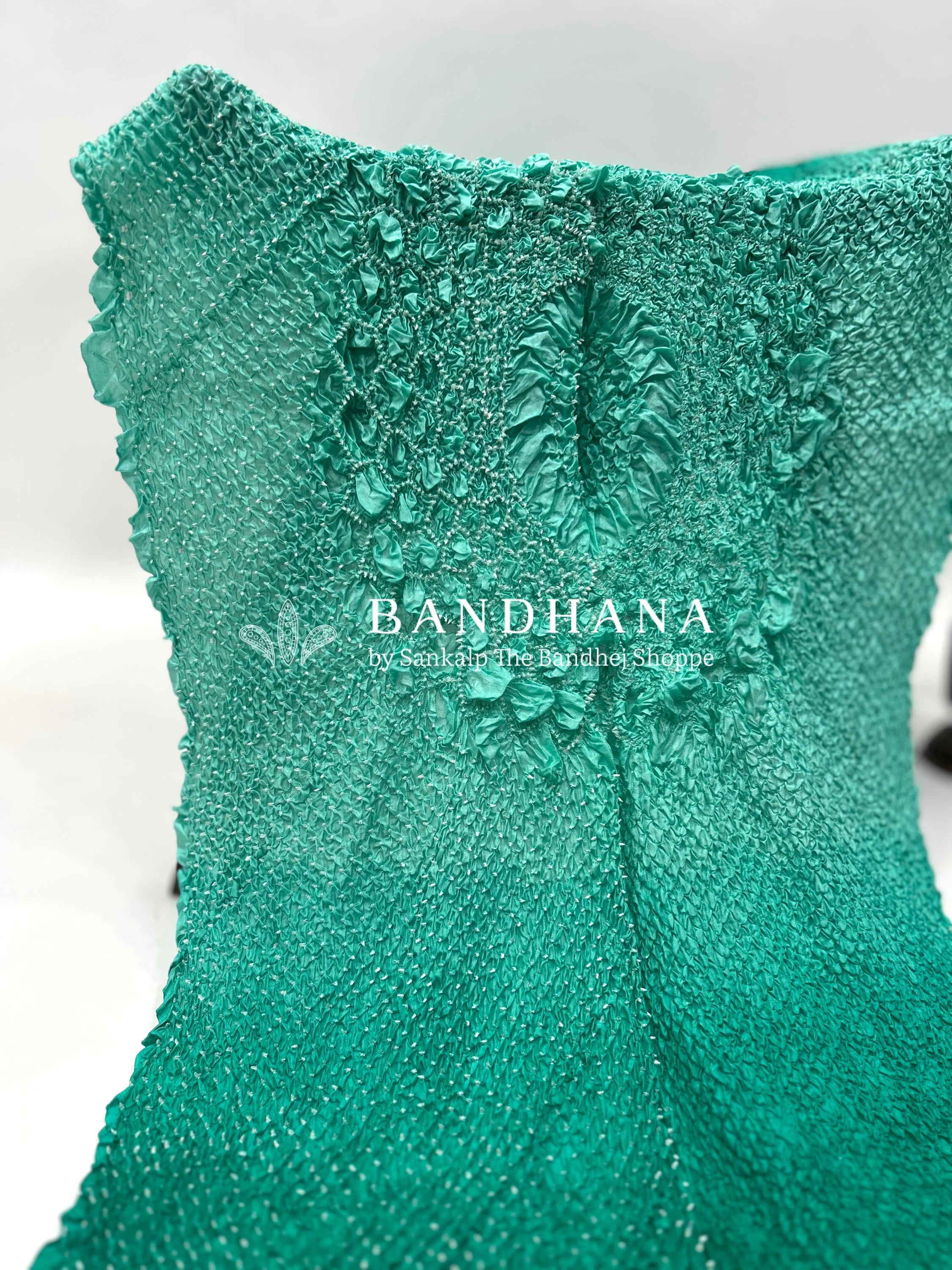 Sea Green-Rama Soft Silk Light Weight Lotus Design Habutai Dupatta cyan / Soft Silk Dupattas