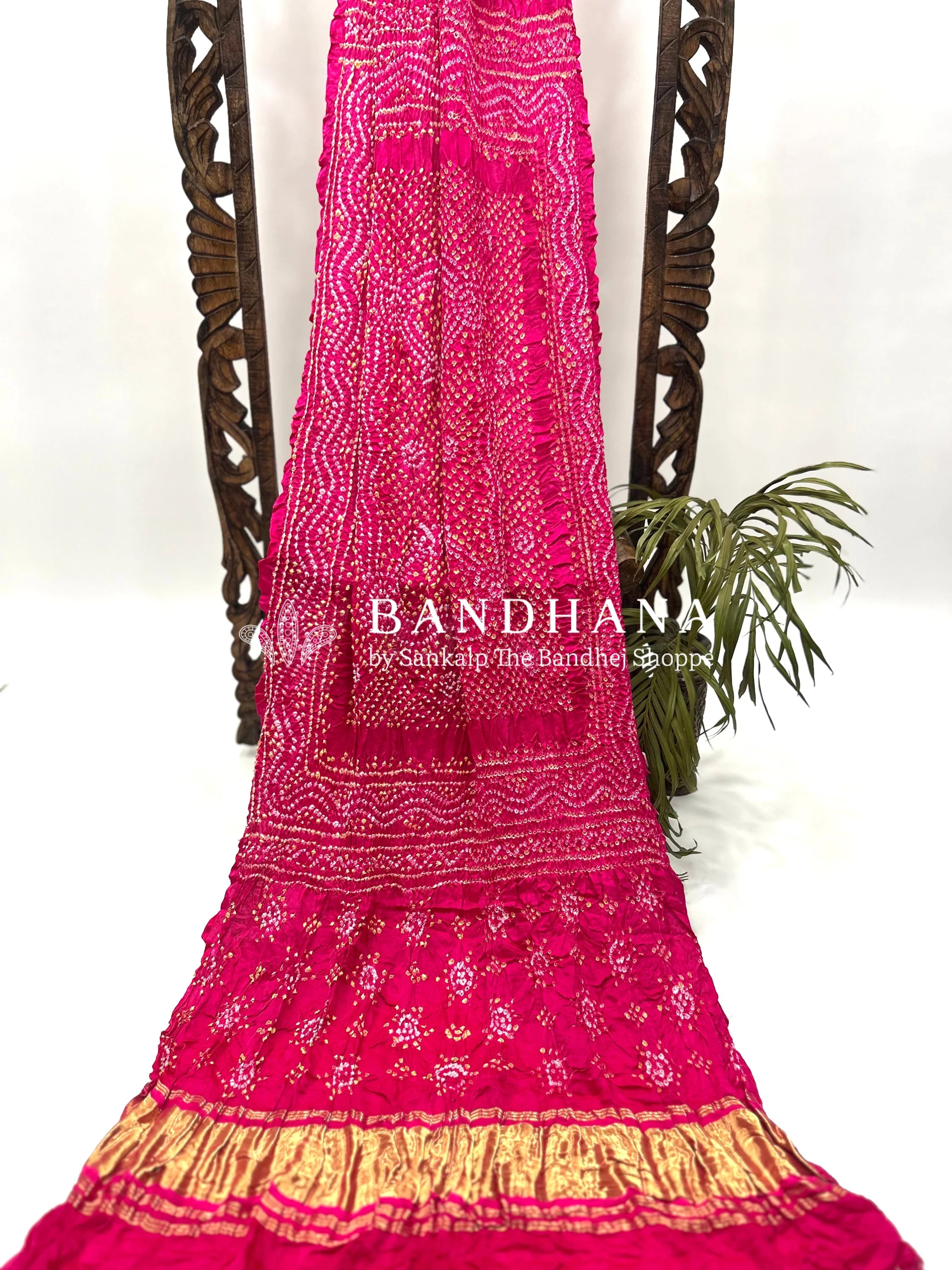 Straberry Pink Gajji Silk Chandrakani Dupatta Dupattas