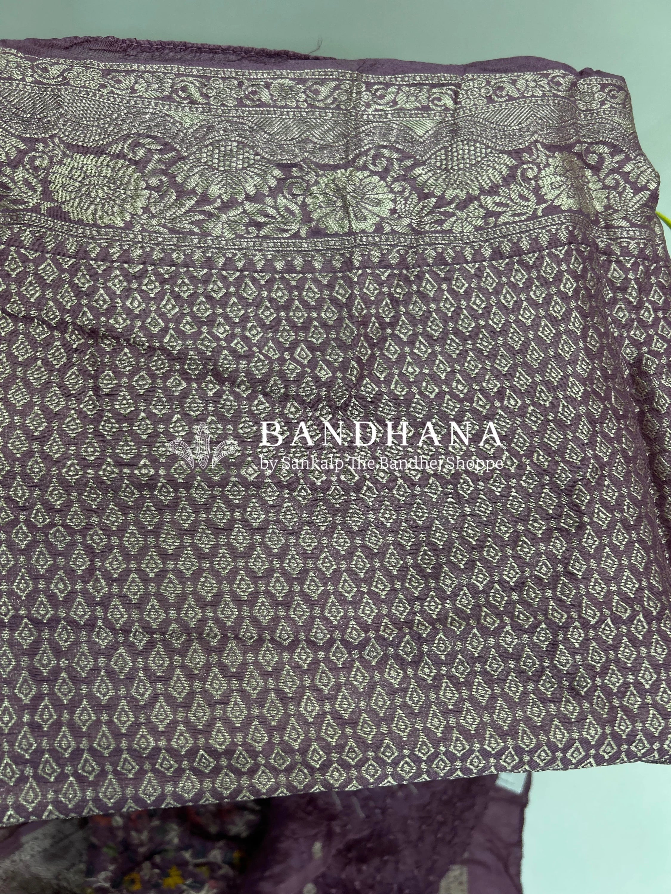 Wine Art Tussar Silk Bandhani Saree purple / Tussar Silk Sarees