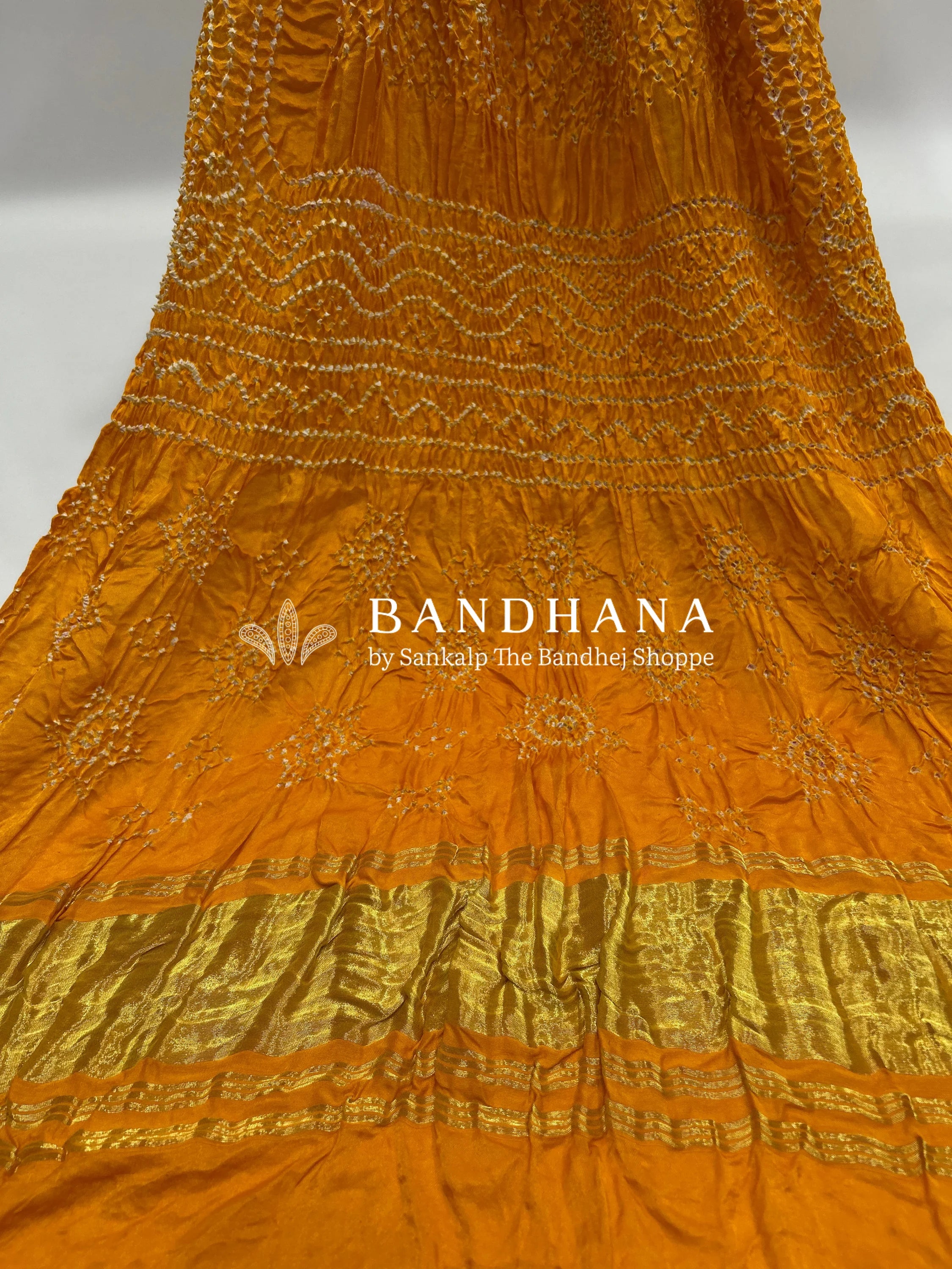 Yellow Gajji Silk Chandrakani Dupatta darkorange / Gajji Silk Dupattas