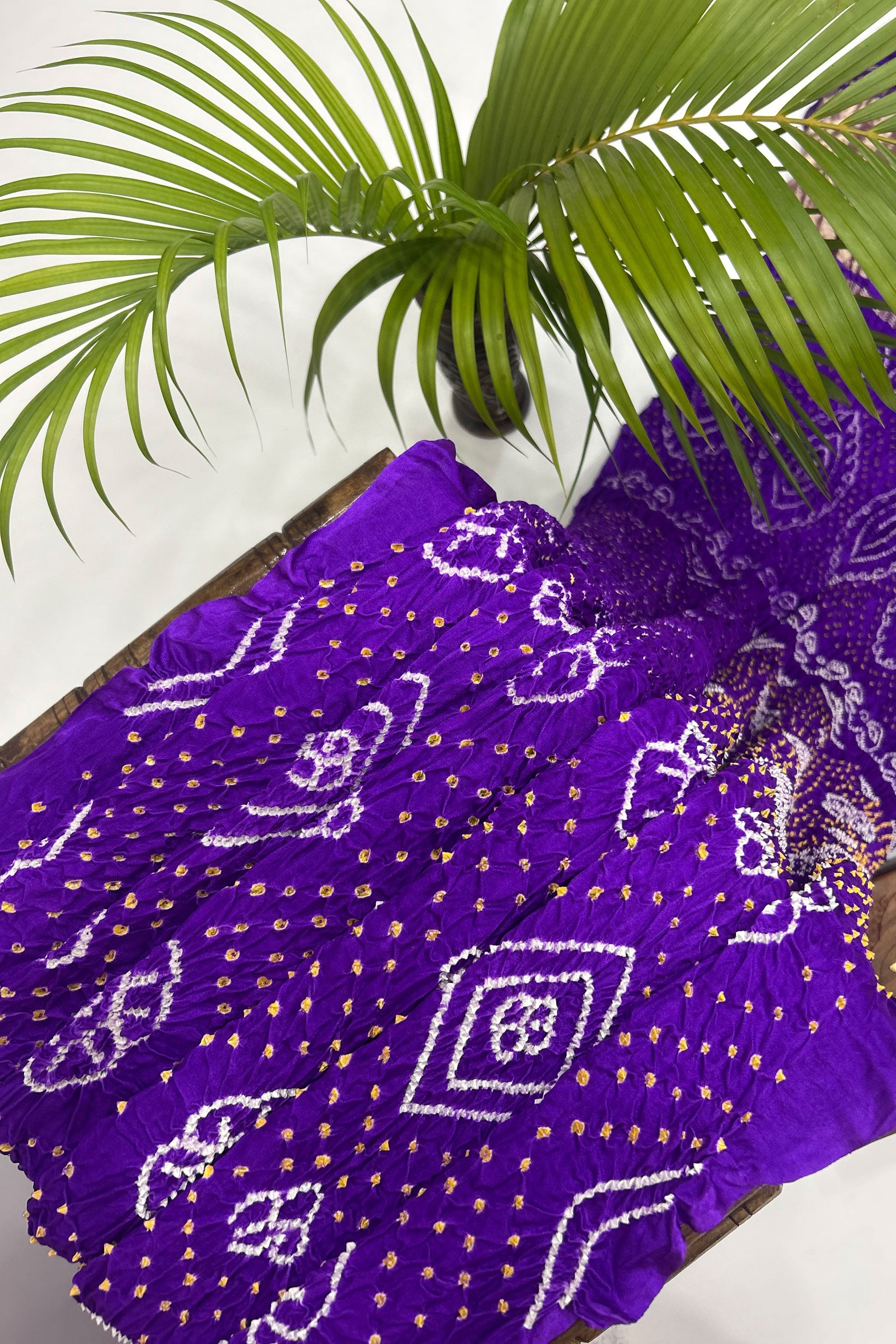Purple Gajji Fancy Rai Bandhani Saree Sarees