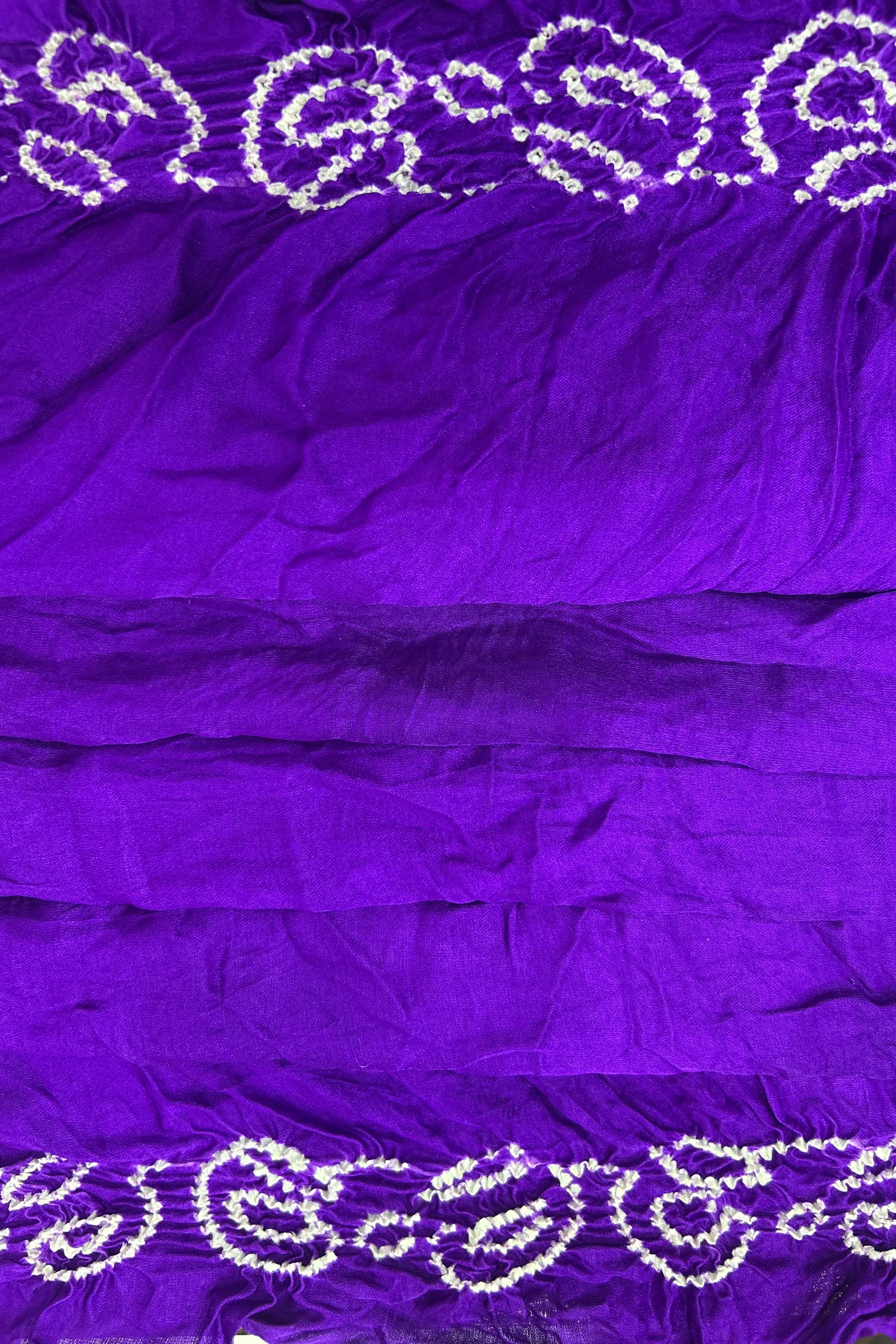 Purple Gajji Fancy Rai Bandhani Saree Sarees