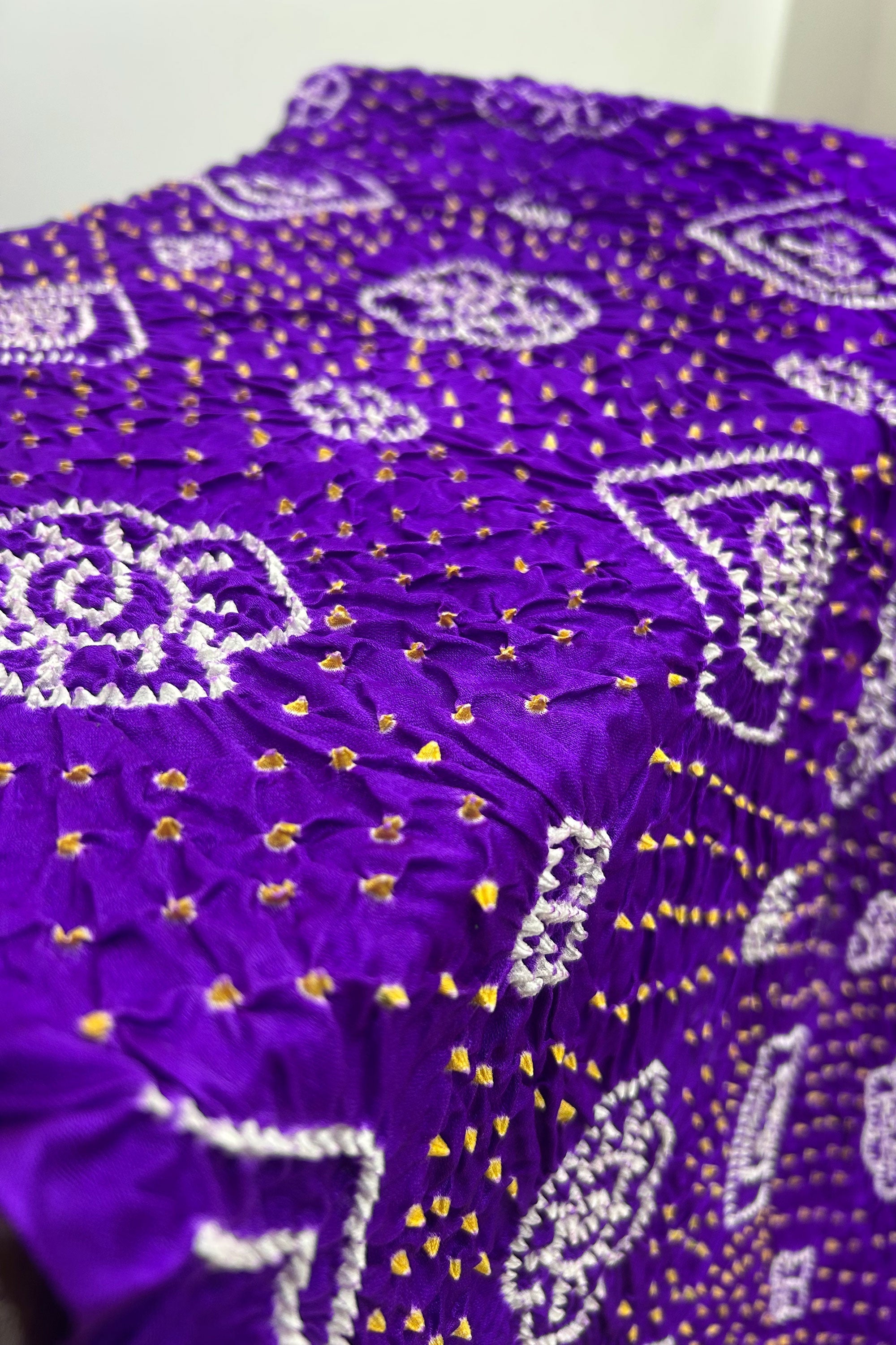 Purple Gajji Fancy Rai Bandhani Saree Sarees