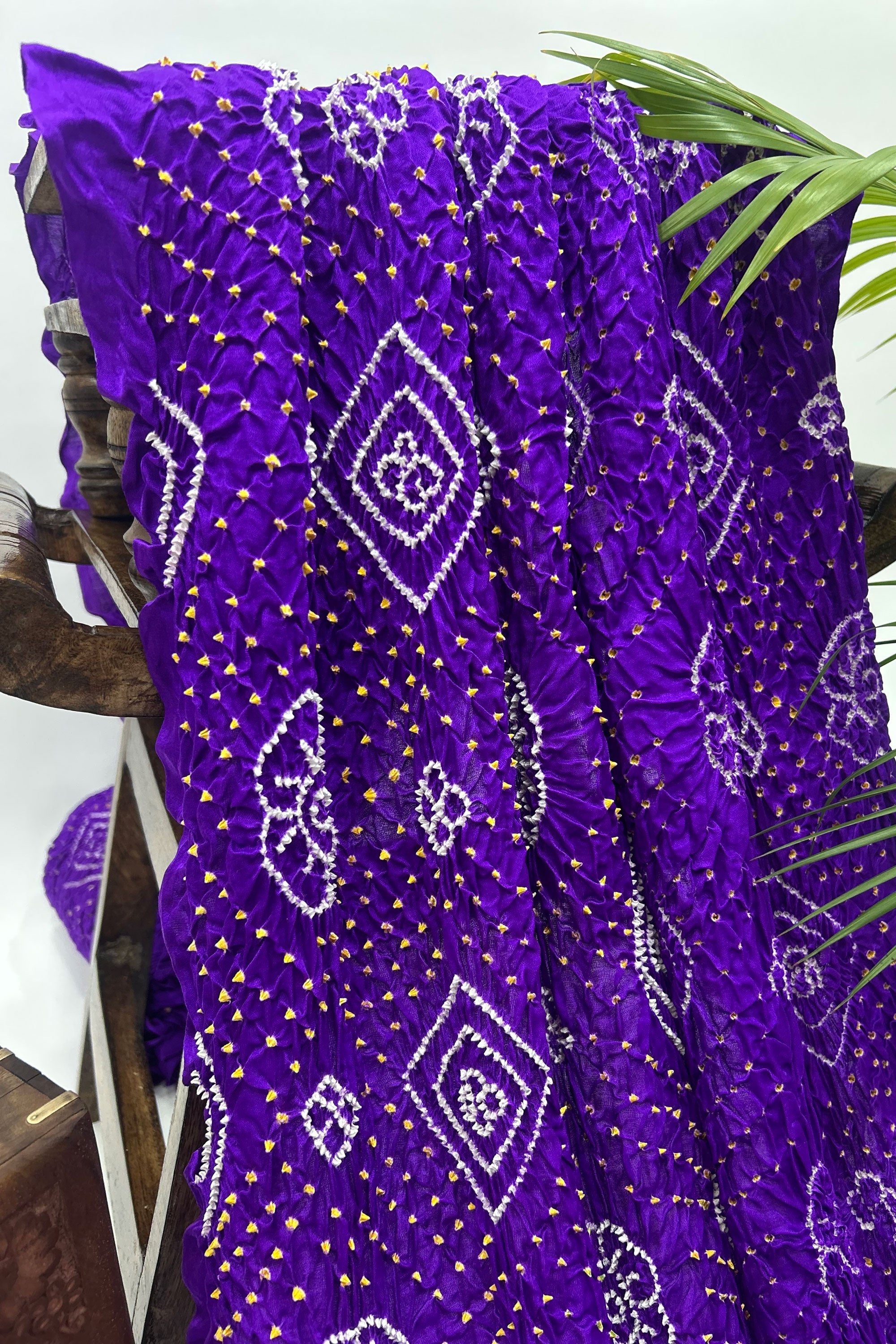 Purple Gajji Fancy Rai Bandhani Saree Sarees
