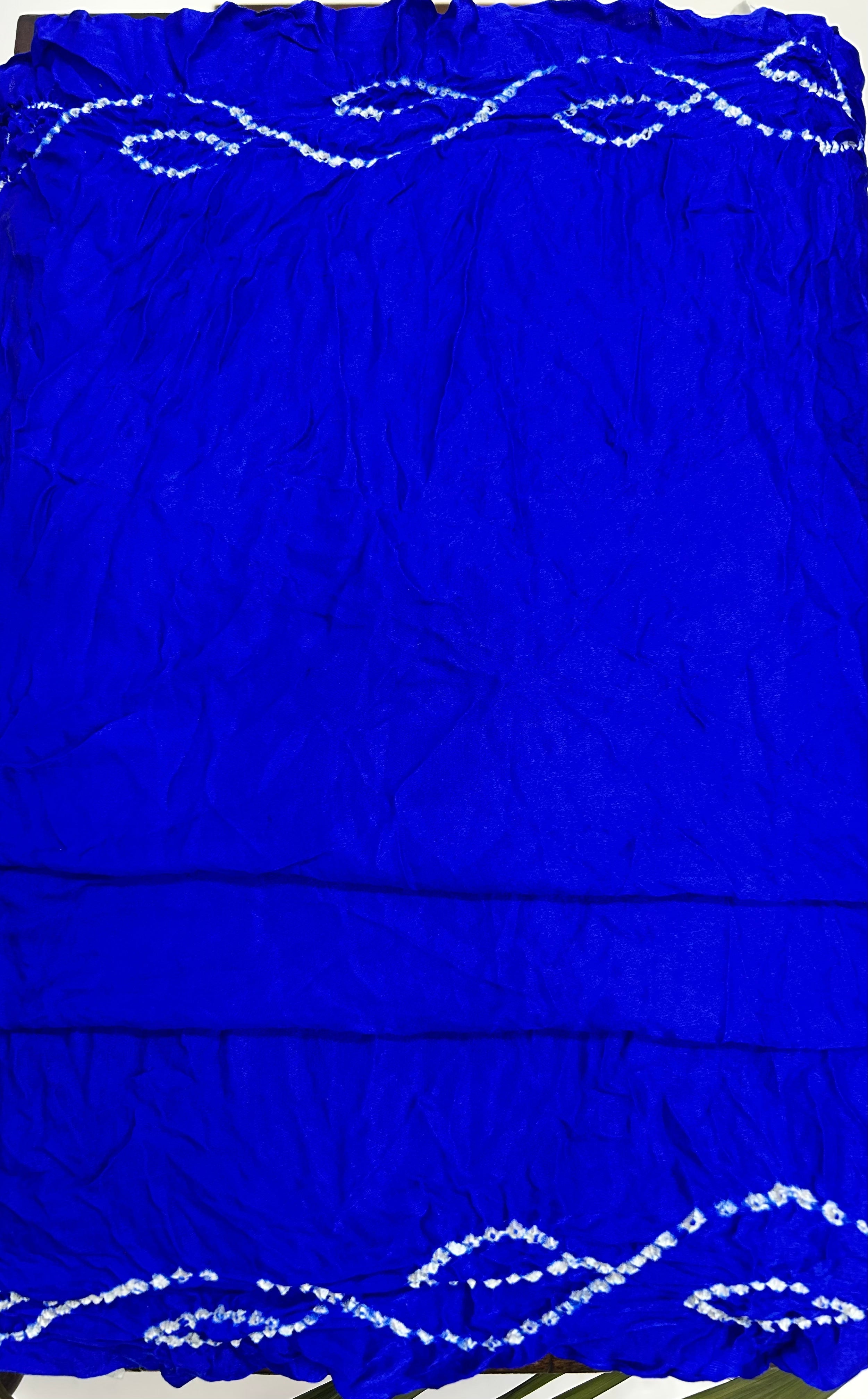 Gajji Silk Single Dot Blue Bandhani Saree Sarees