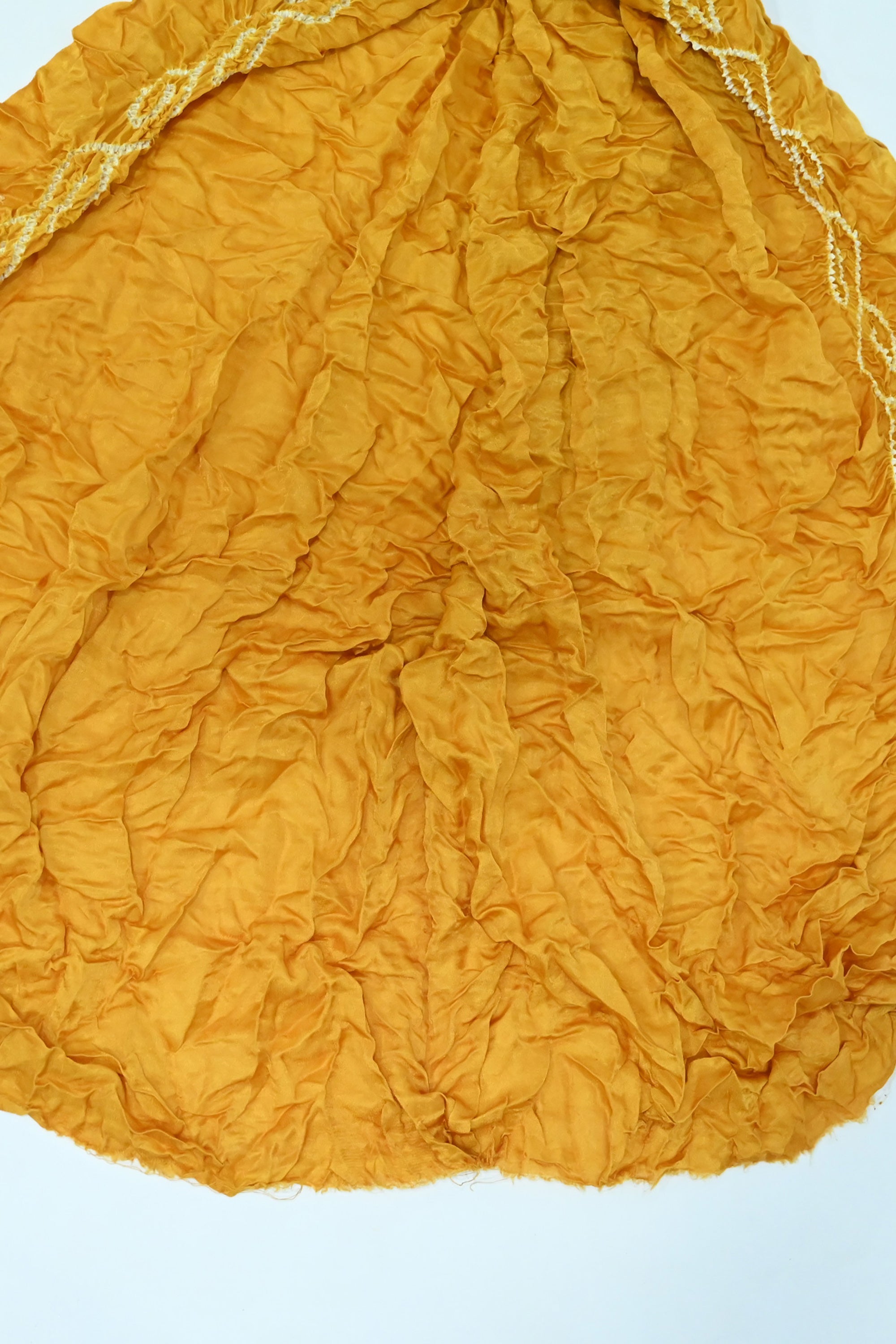 Mustard Gajji Silk Single Dot Bandhani Saree Sarees