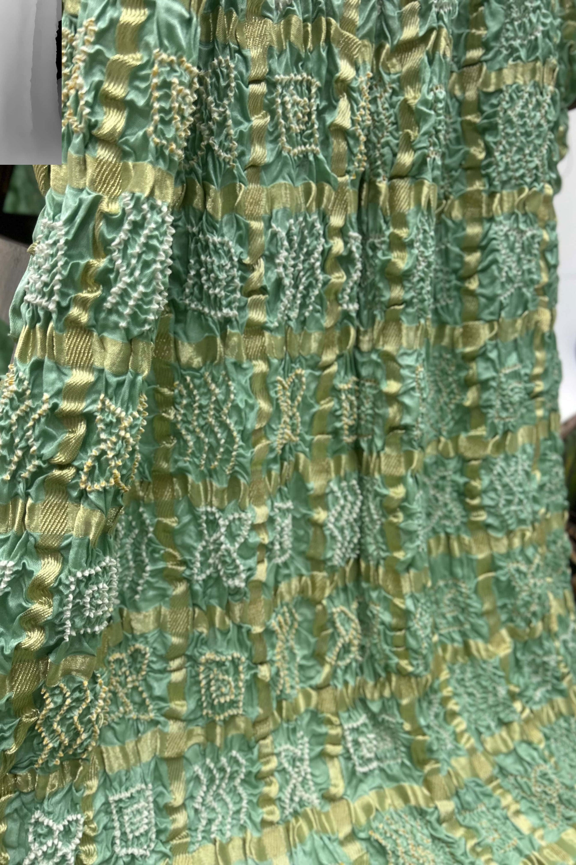 Sea Green Gajji Garchola Bandhani Saree Sarees
