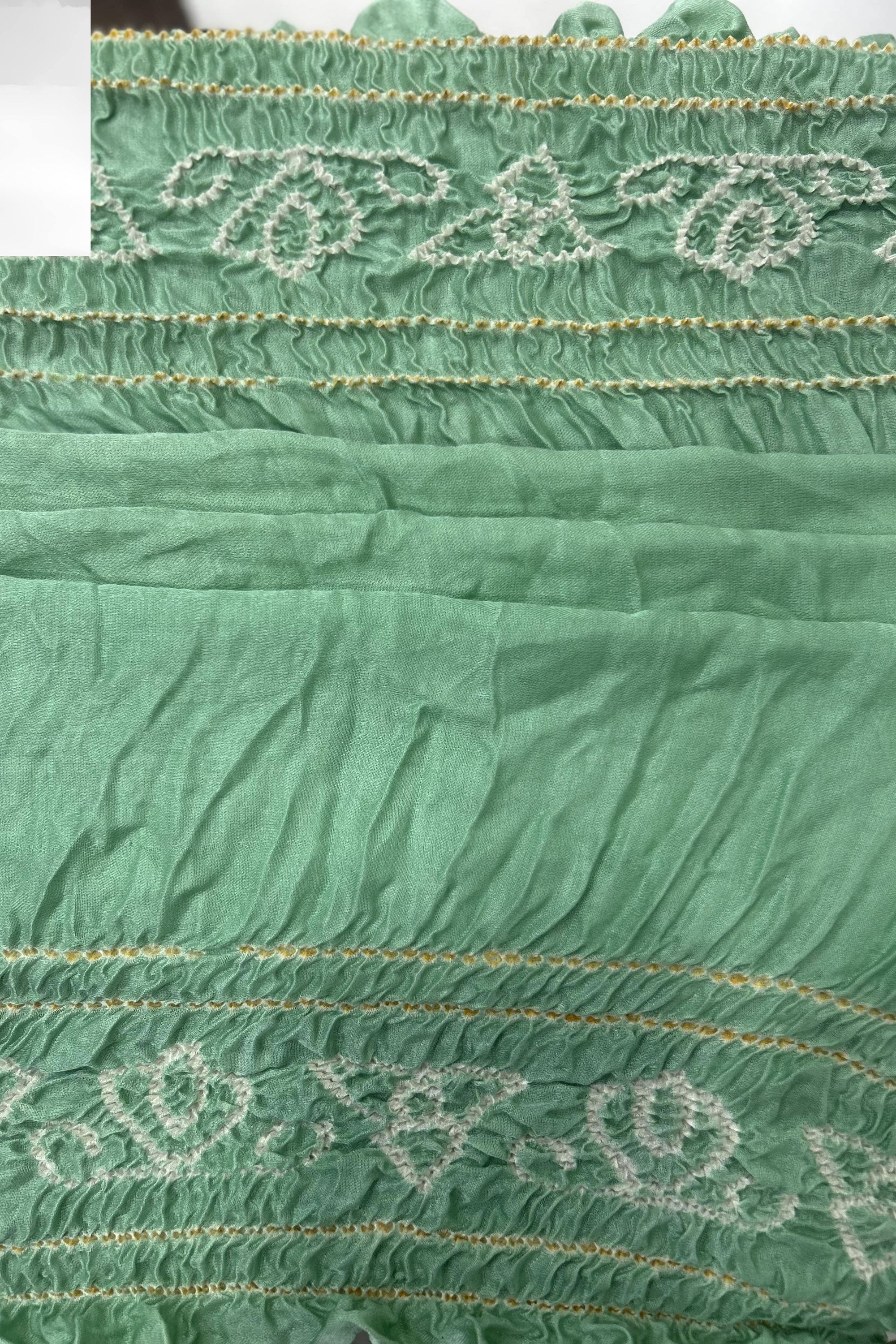 Sea Green Gajji Garchola Bandhani Saree Sarees