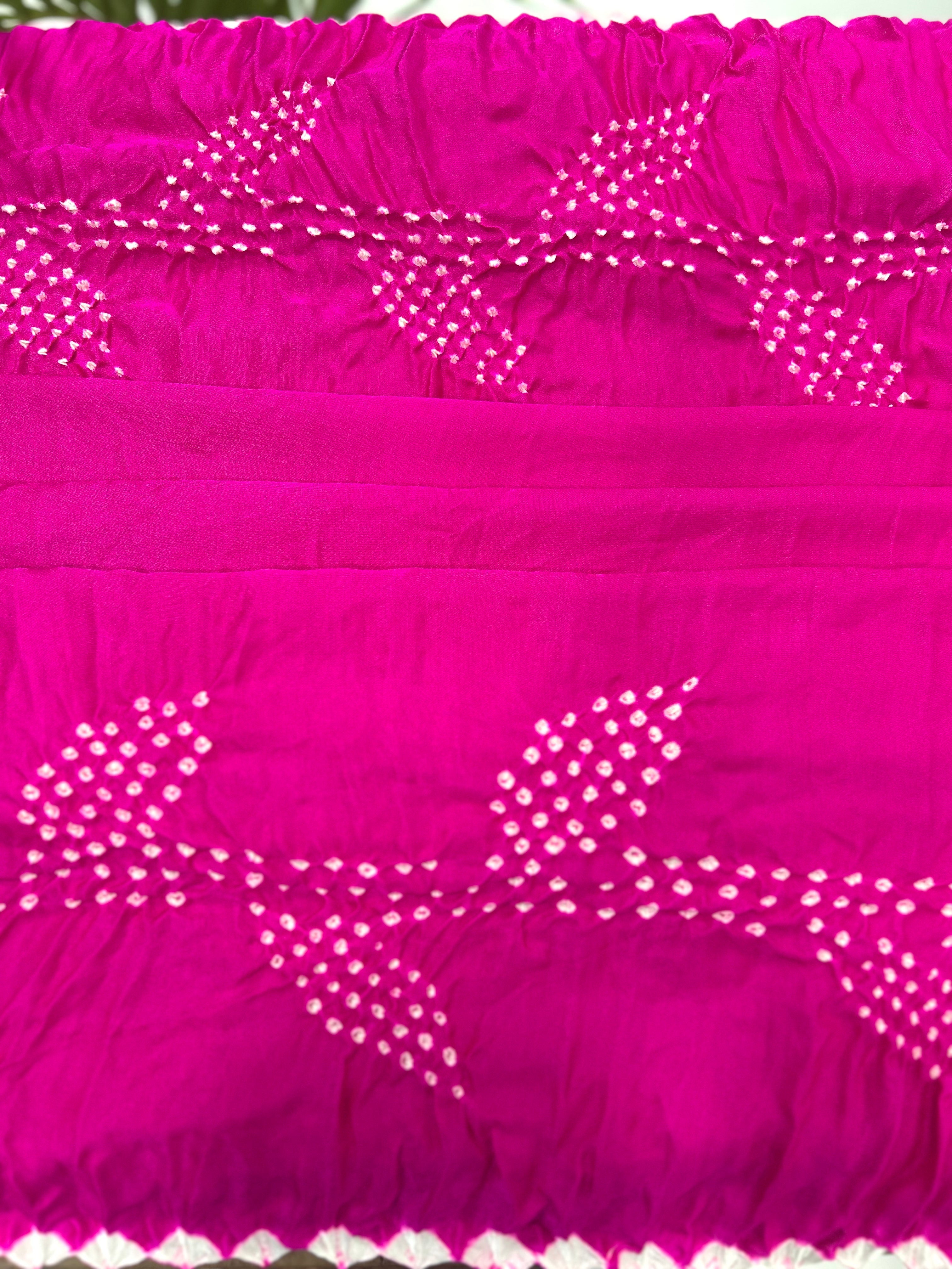 Rani Gajji Designer Bandhani Saree deeppink / Gajji Sarees