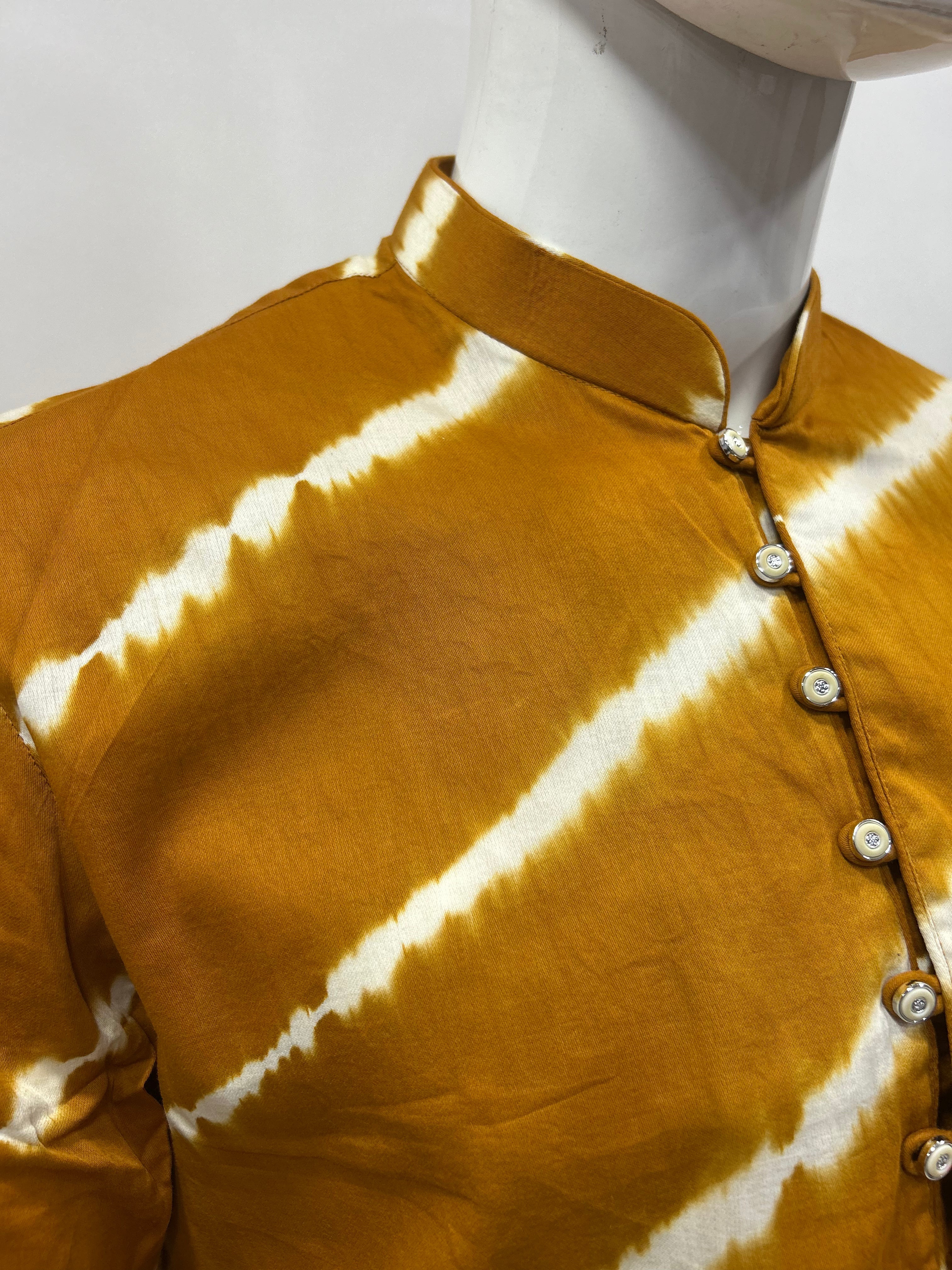 Mustard Cotton Satin Men’s Kurta