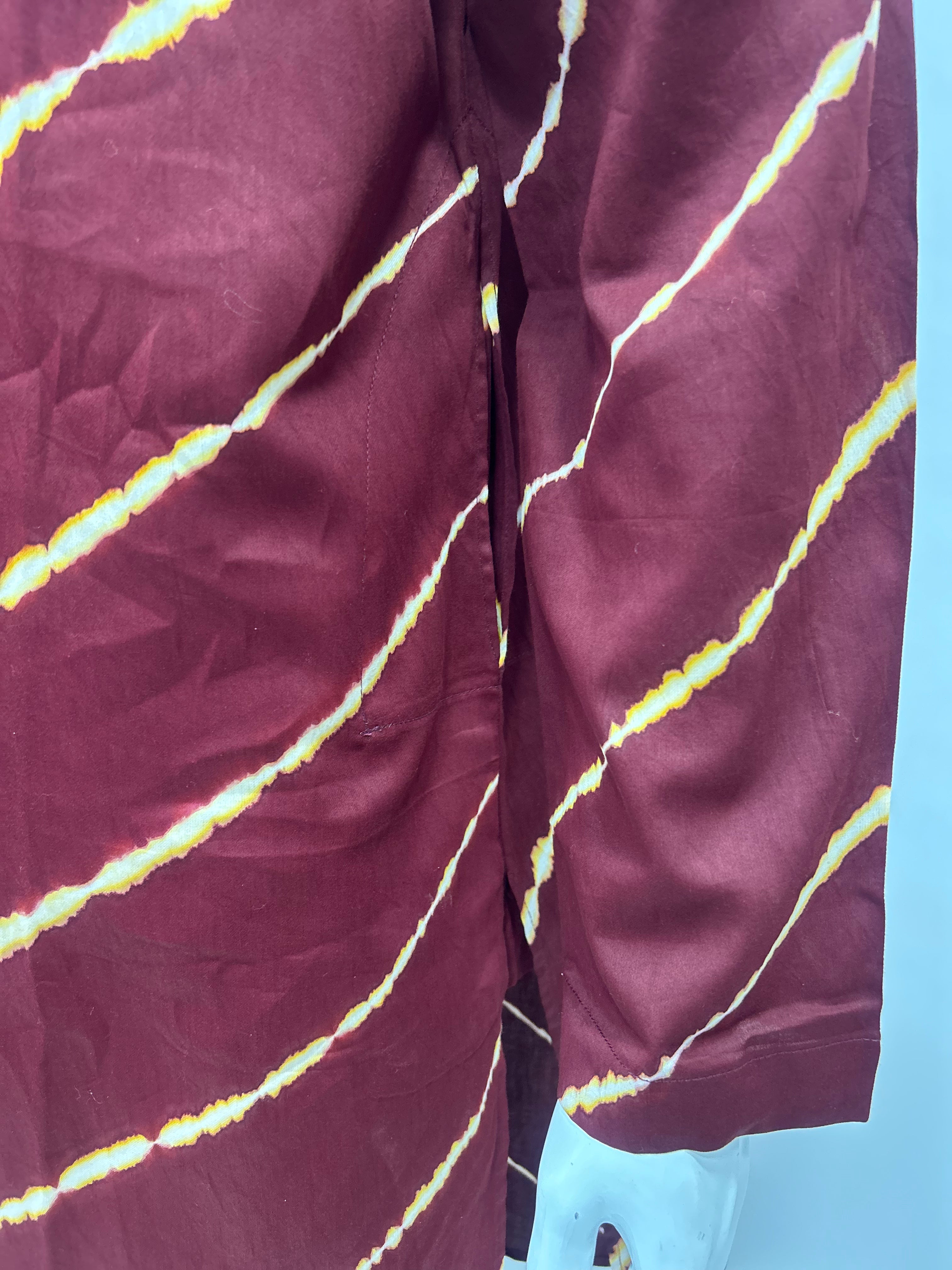 Maroon Cotton Satin Men’s Kurta