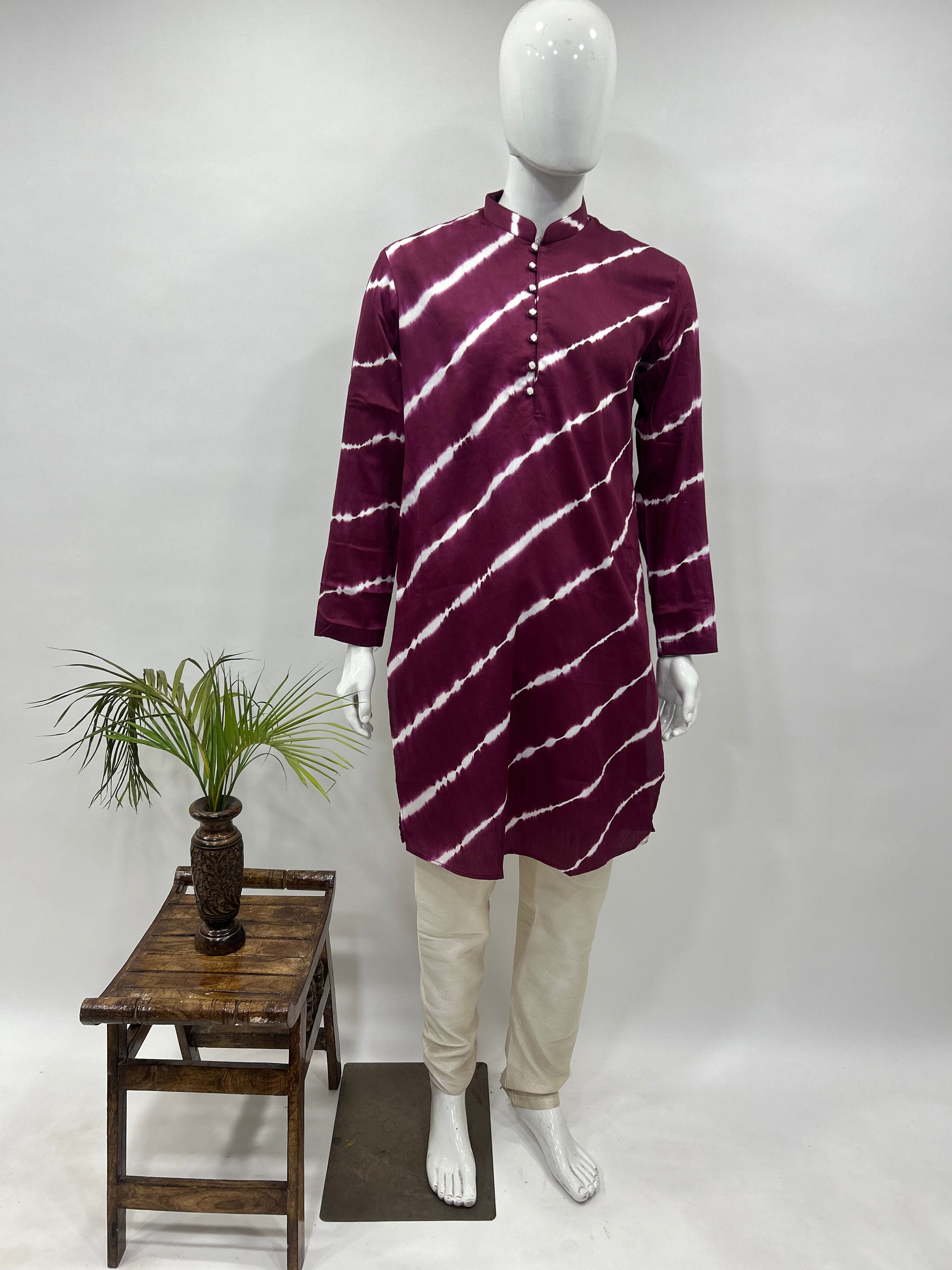 Maganta Cotton Satin Men’s Kurta