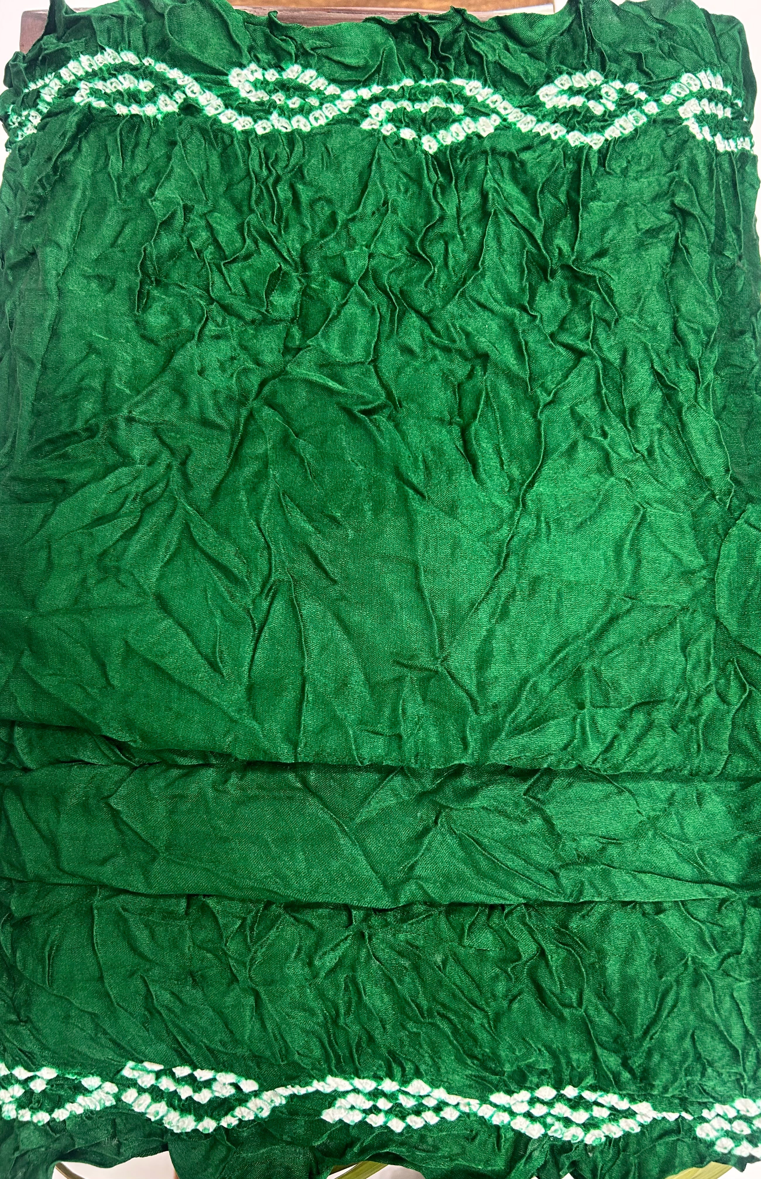 Green Gajji Silk Single Dot Bandhani Saree Sarees