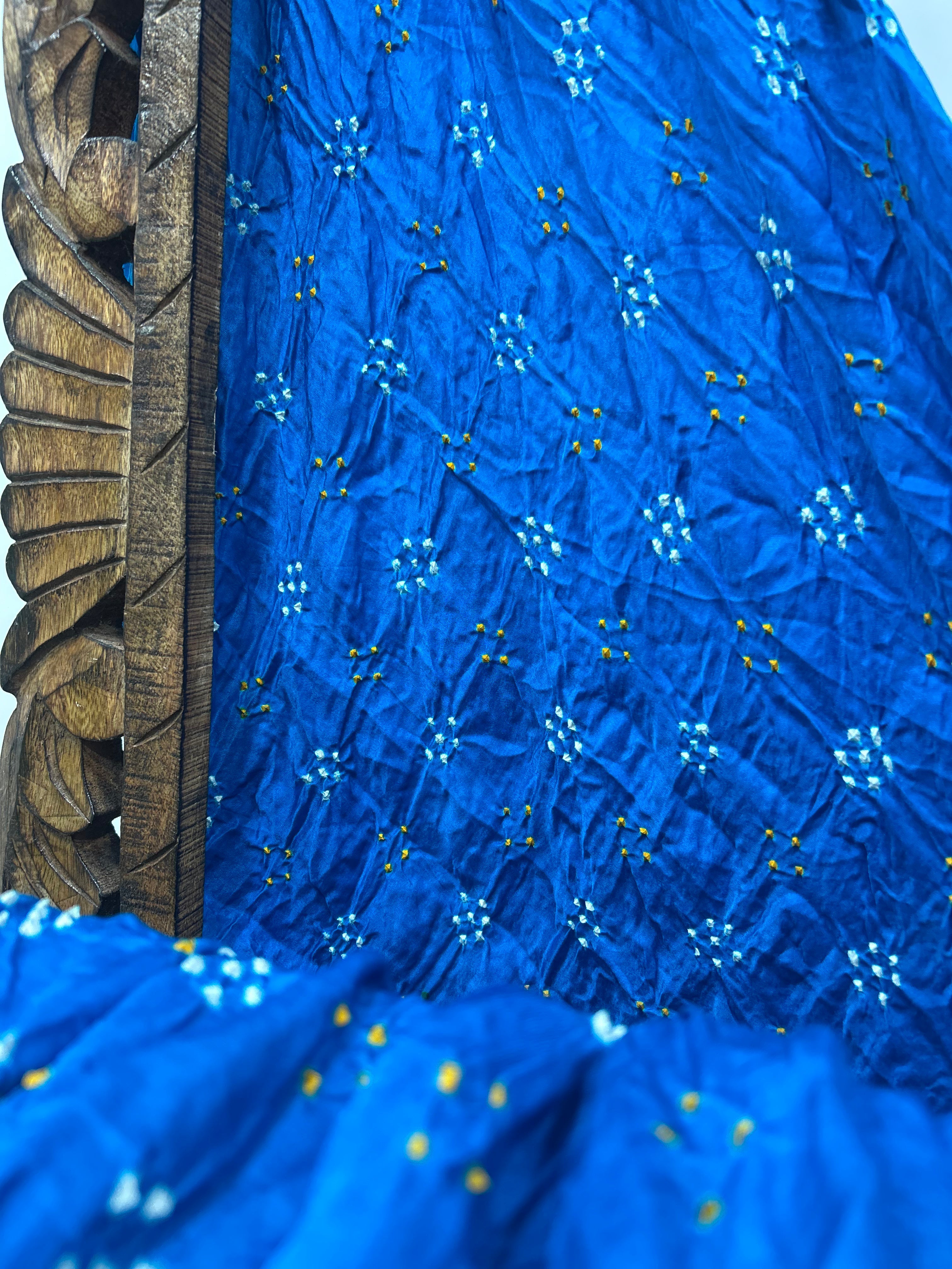 Firozy Mor Palav Gajji Designer Bandhani Saree Sarees