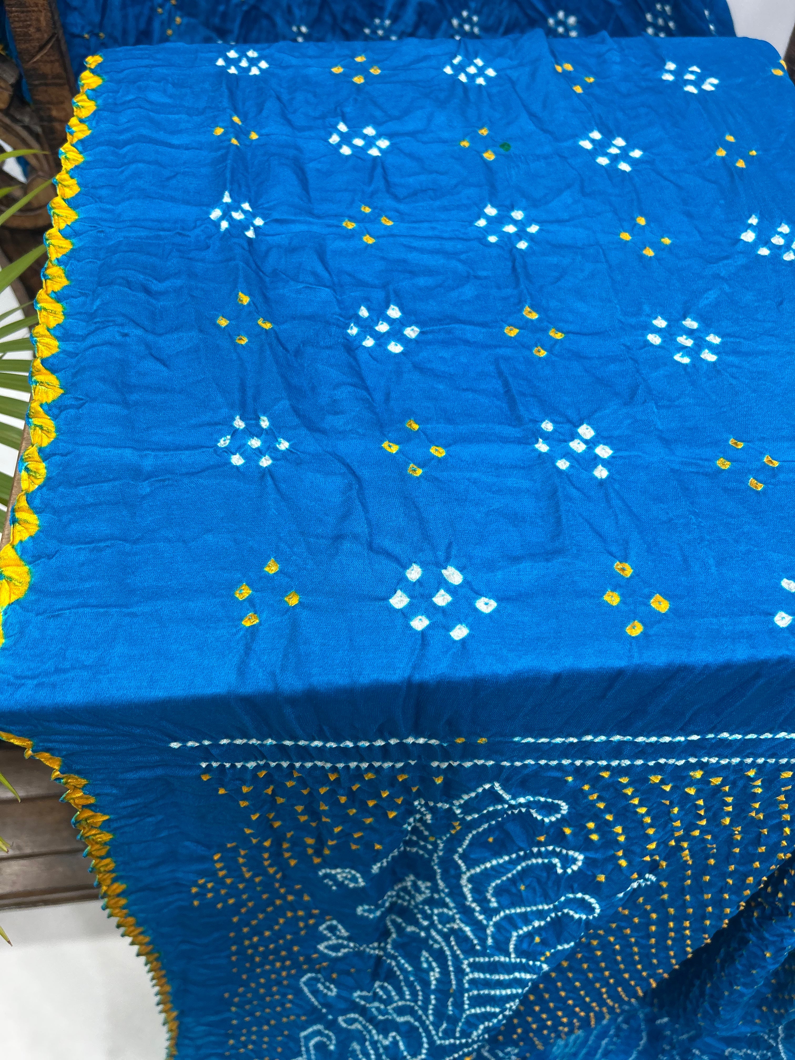 Firozy Mor Palav Gajji Designer Bandhani Saree Sarees