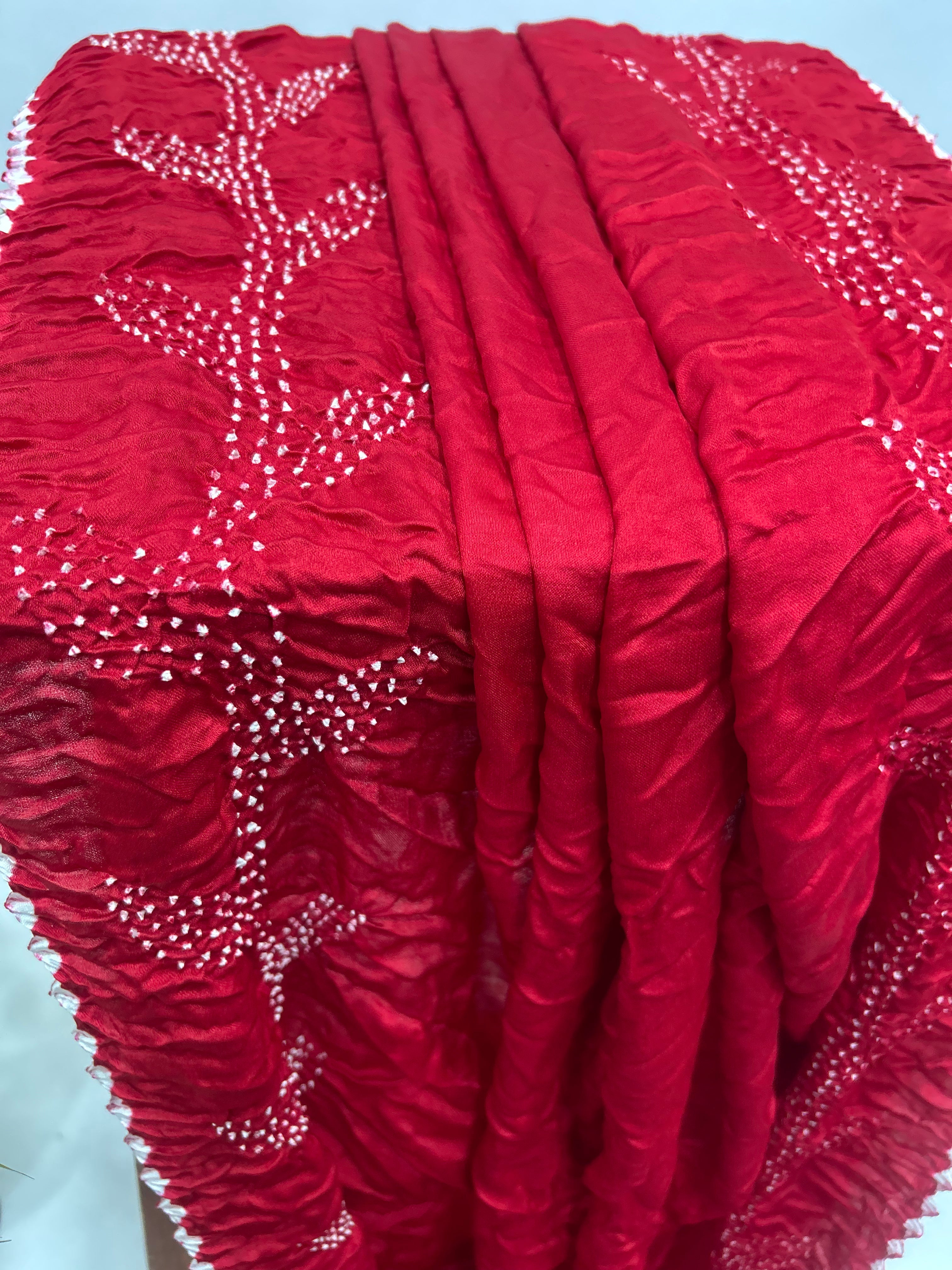 Maroon Gajji Designer Bandhani Saree Sarees
