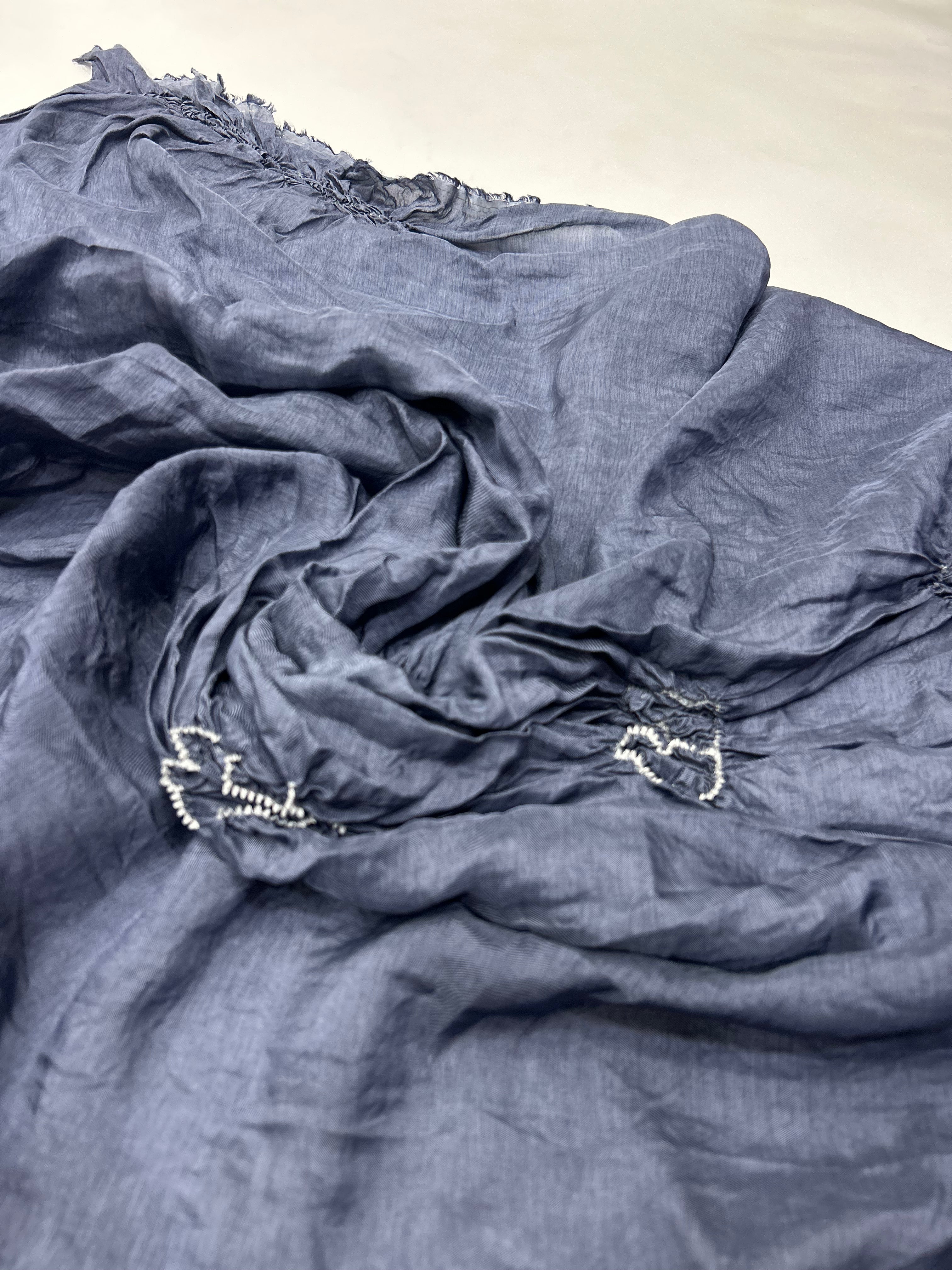 Grey Dola Silk Bandhani Dress Material grey / Dola Silk Dresses