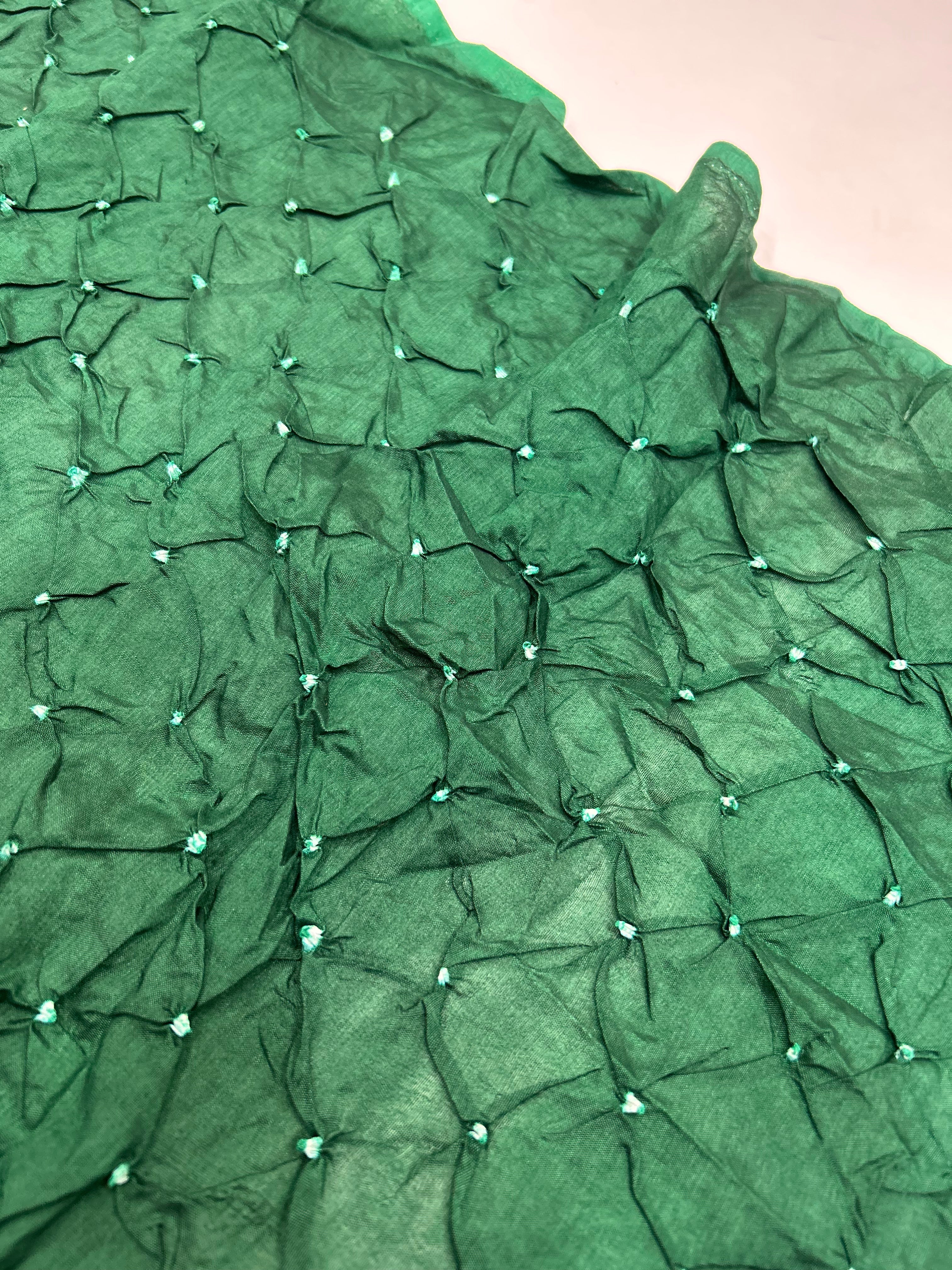 Mustard & Green Art Dupion Butta Bandhani Dress Material darkorange / Art Silk Dresses