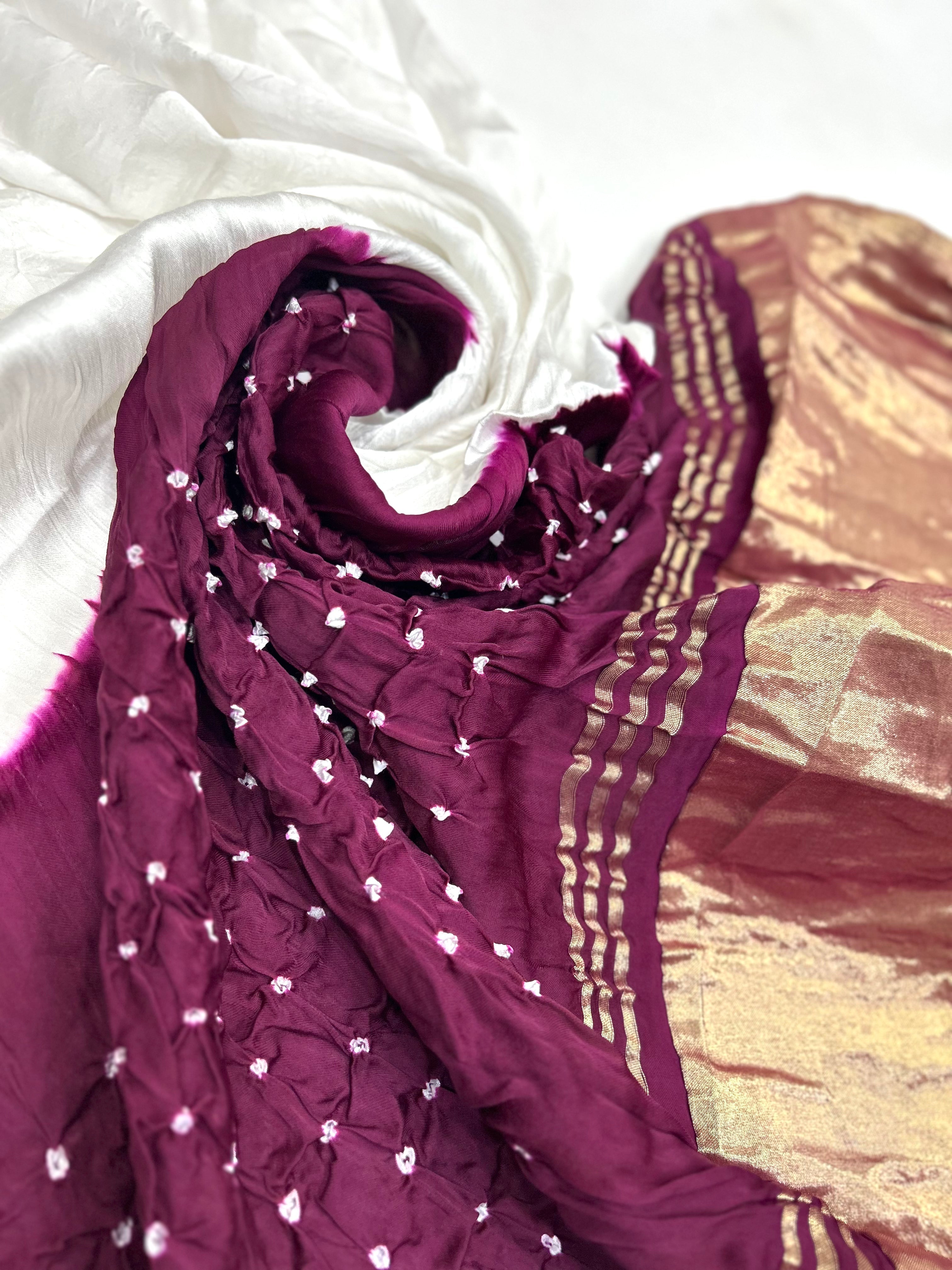 Magenta-White Modal Ambadaal Dress Material darkmagenta / Modal Silk Dresses