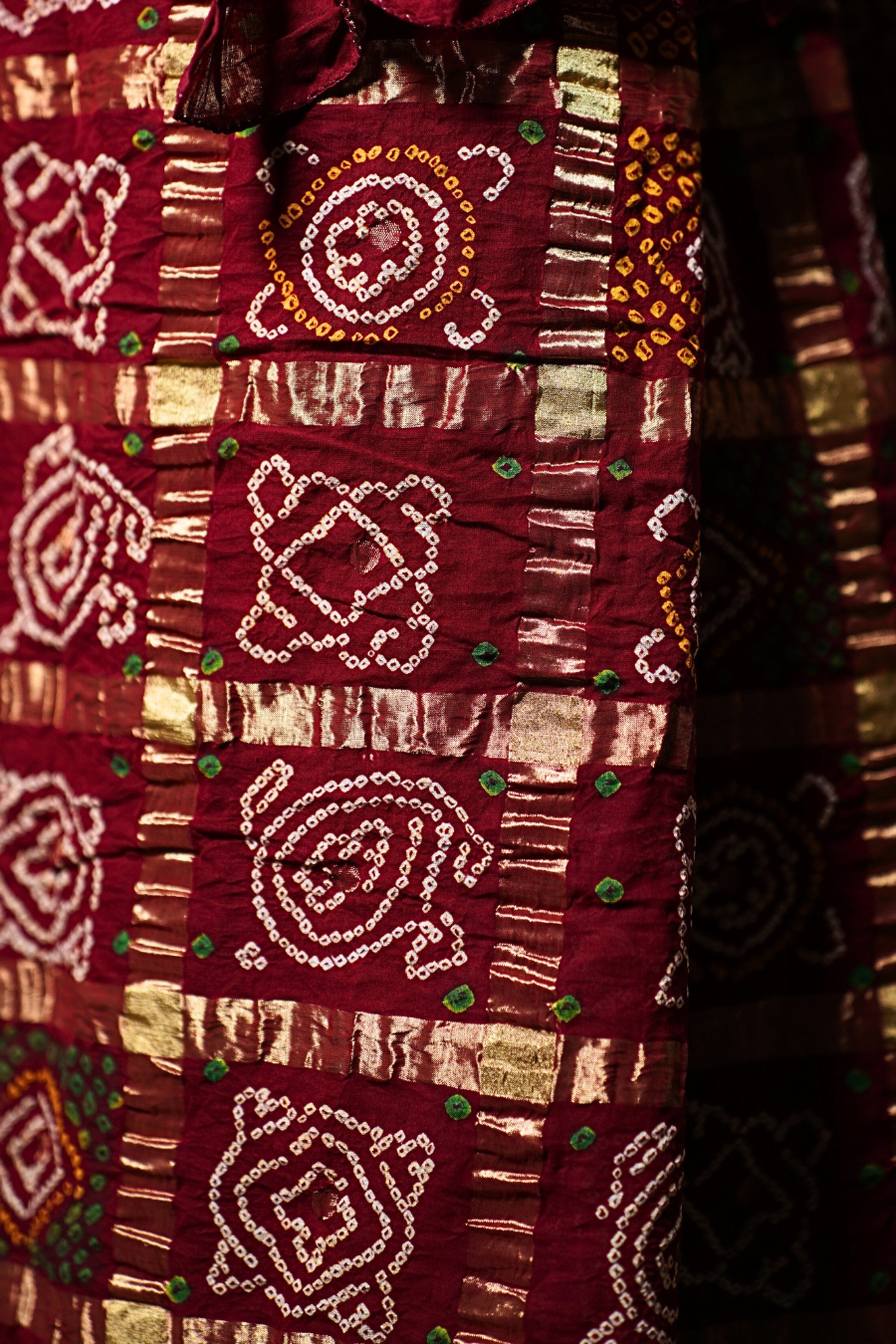 Maroon Cotton Tradtional Gharchola Saree Sarees