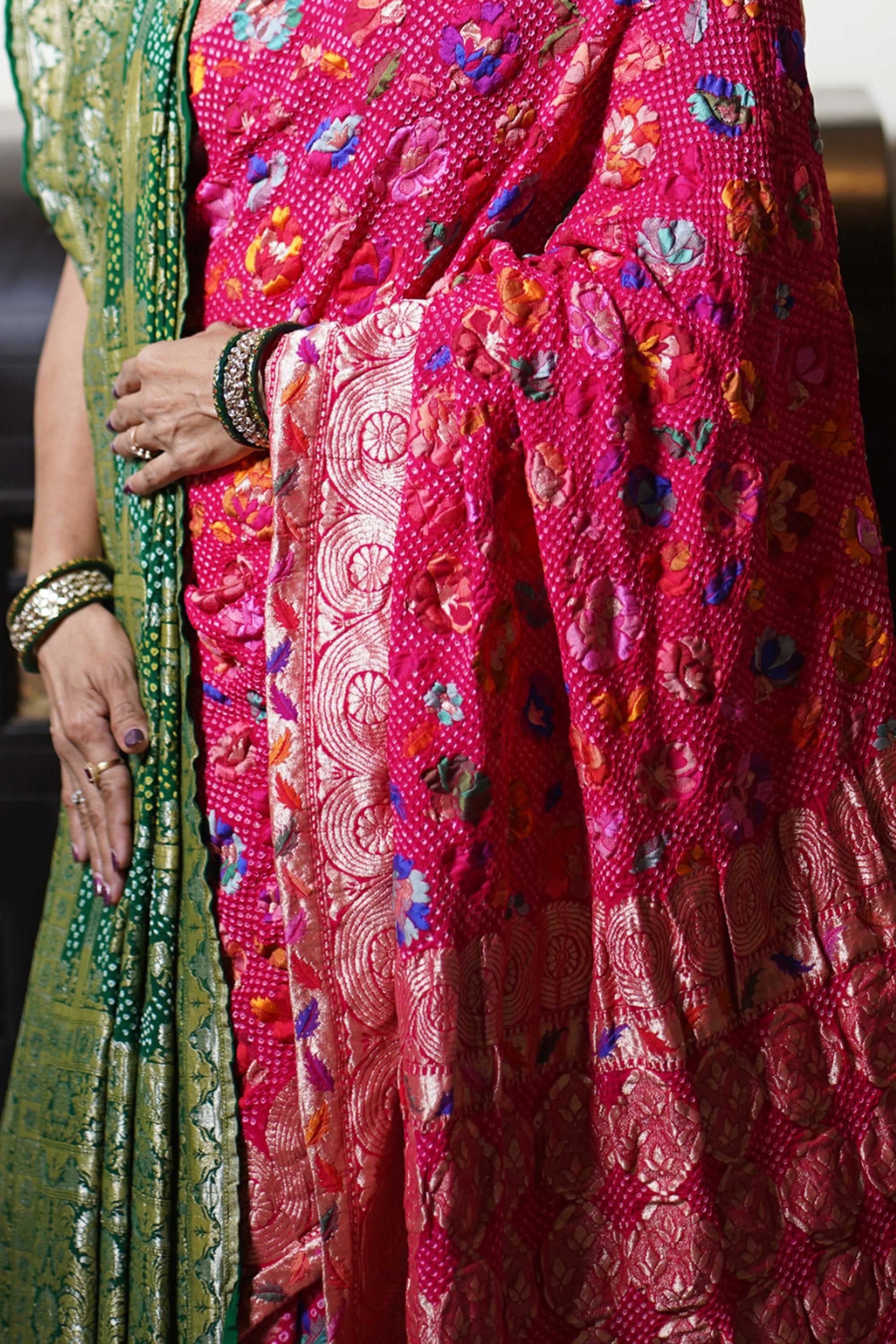 Strawberry Pink Georgette Banarasi Minakari Handloom Saree Sarees