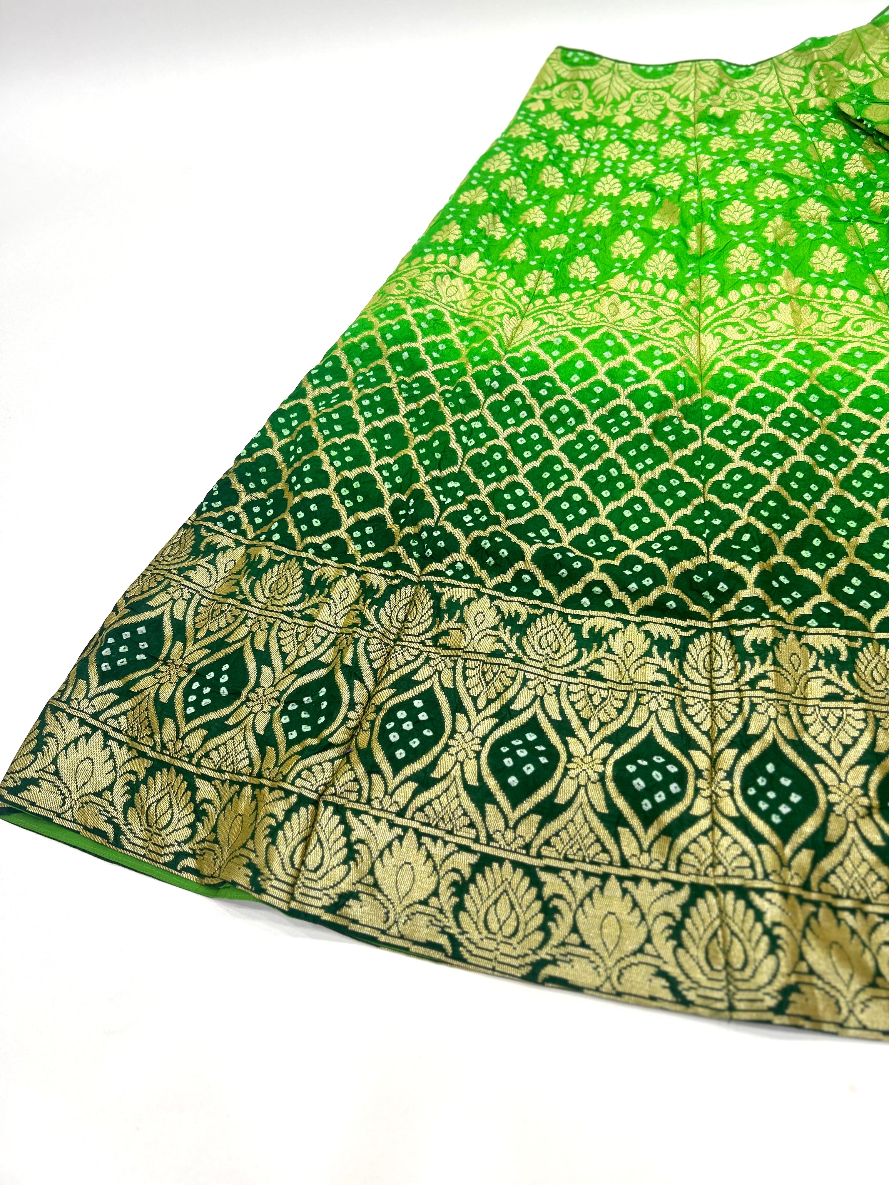 Parrot Green-Dark Green Art Dupion Silk Chaniya Choli Material green / Art Silk Lehengas
