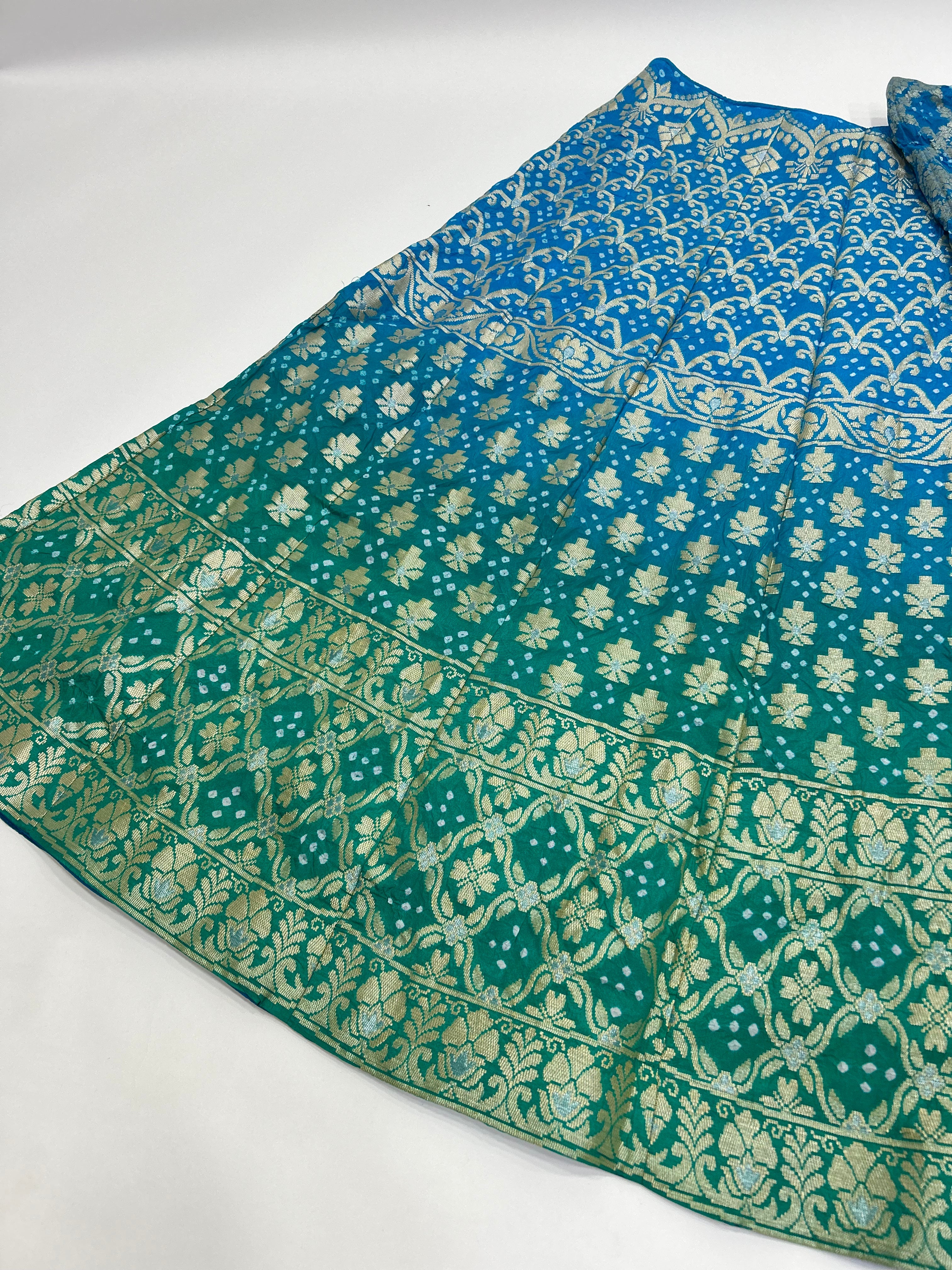 Firozy-Rama Art Dupion Silk Chaniya Choli Material teal / Art Silk Lehengas